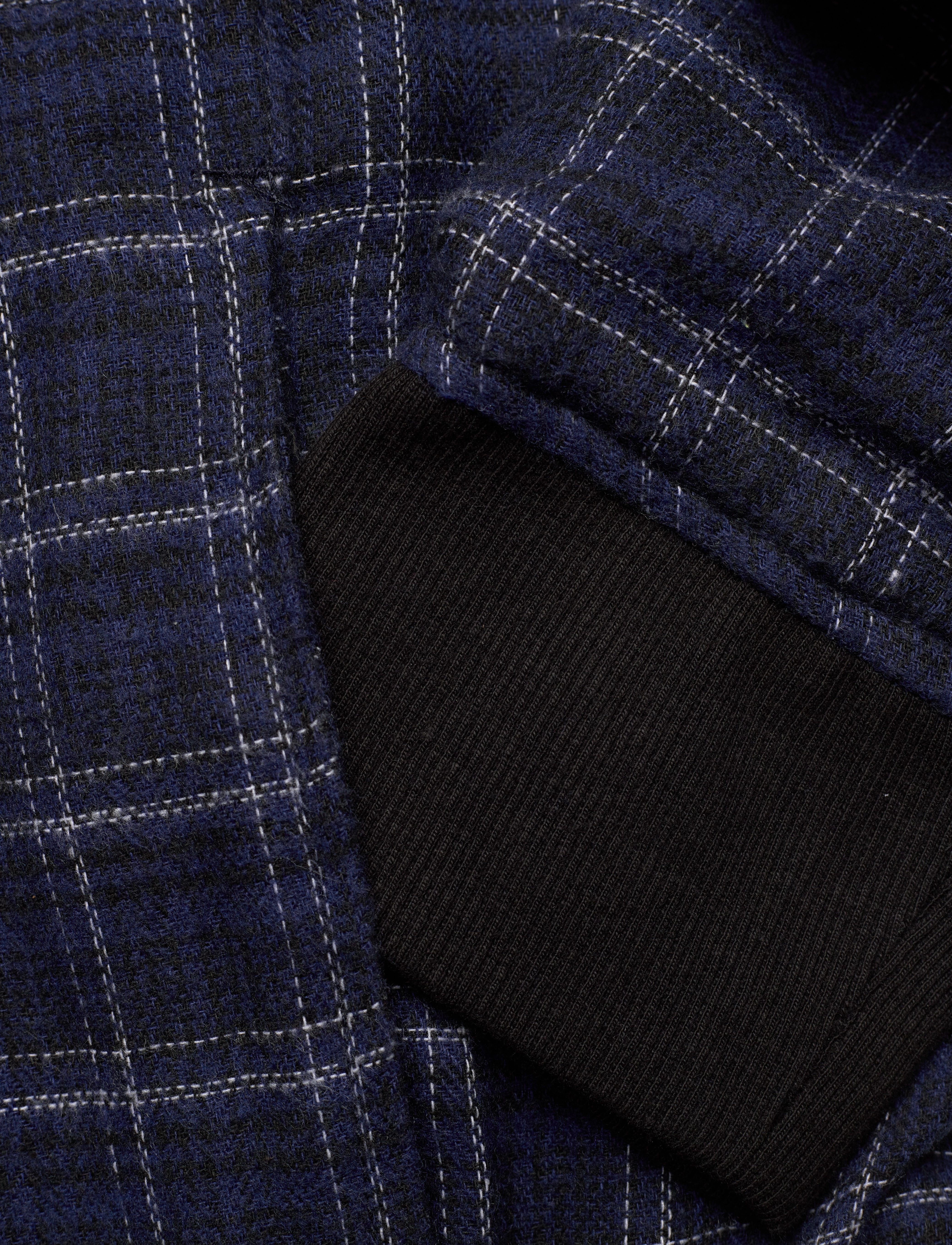 Kronstadt - Ramon Flannel check 07 quilted overshirt - navy - 3
