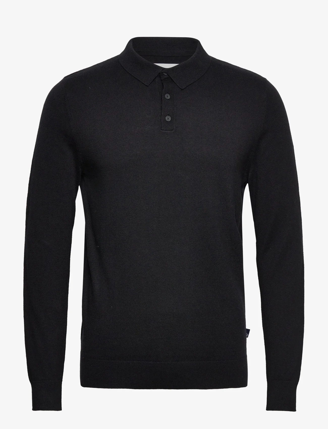 Kronstadt - Lamon Cashmere polo knit - trikotažiniai polo marškinėliai - black - 0