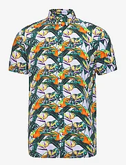 Kronstadt - Johan Tropical vibes shirt SS - short-sleeved shirts - lavender - 0