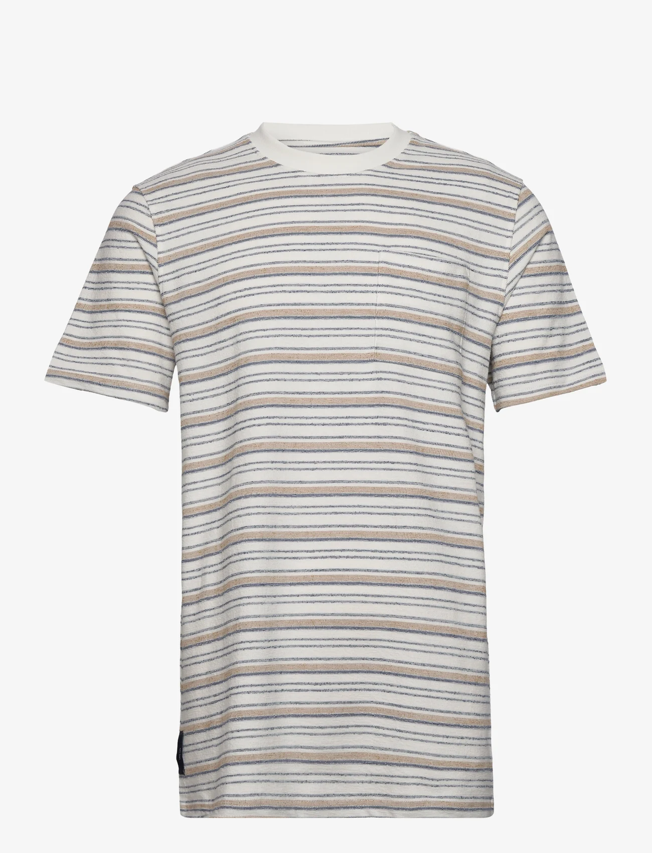 Kronstadt - Ledger irregular stripe tee - short-sleeved t-shirts - wood stripe - 0