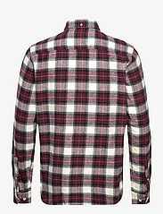 Kronstadt - Johan Flannel check 09 shirt - rutede skjorter - bordeaux / white - 1