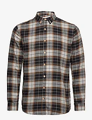 Kronstadt - Johan Flannel check 26 shirt - rutiga skjortor - black / grey - 0