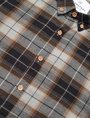 Kronstadt - Johan Flannel check 26 shirt - checkered shirts - black / grey - 3