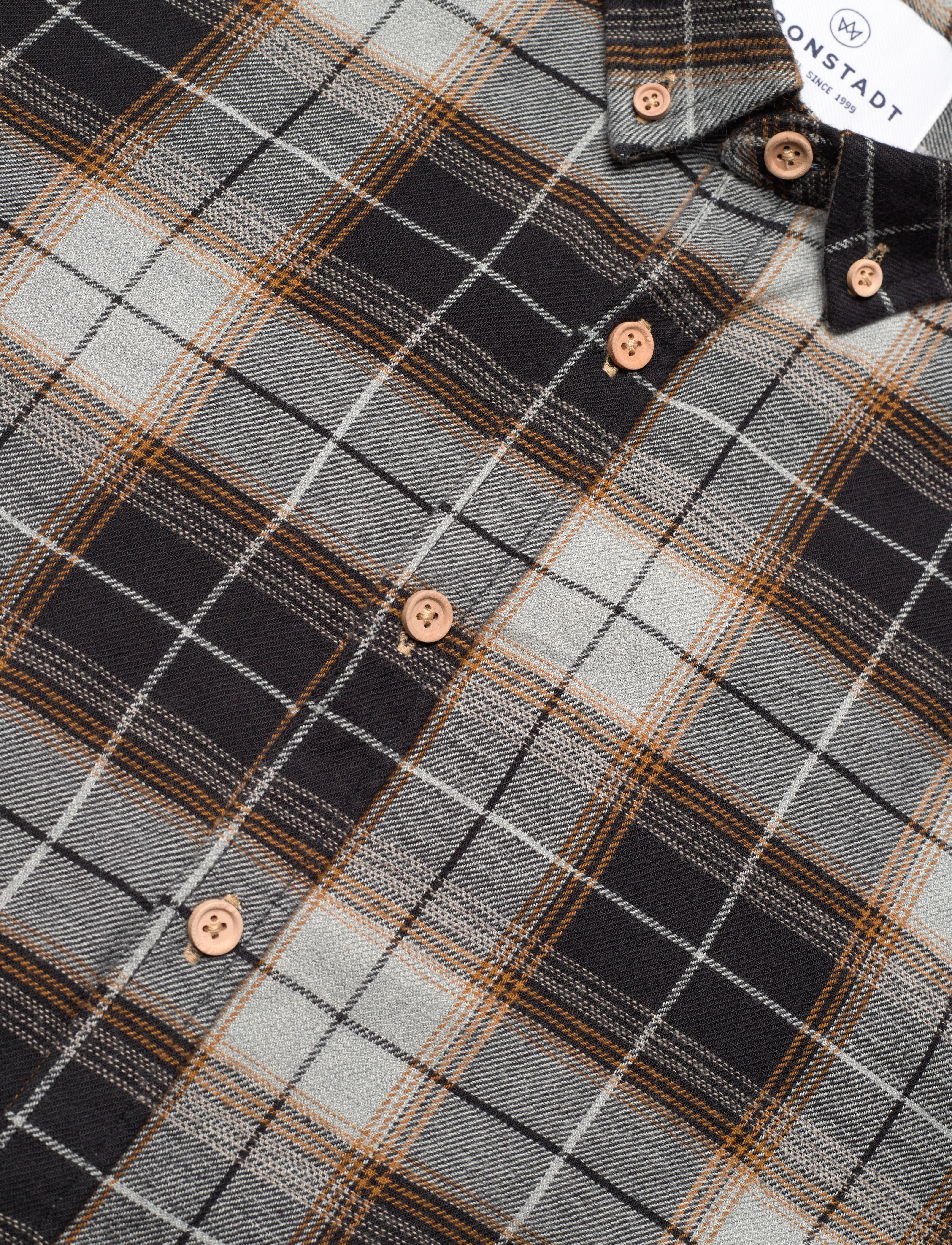 Kronstadt - Johan Flannel check 26 shirt - black / grey - 3