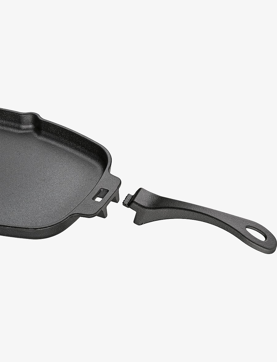 küchenprofi - Serving pan oval with board, removable handle - black - 1