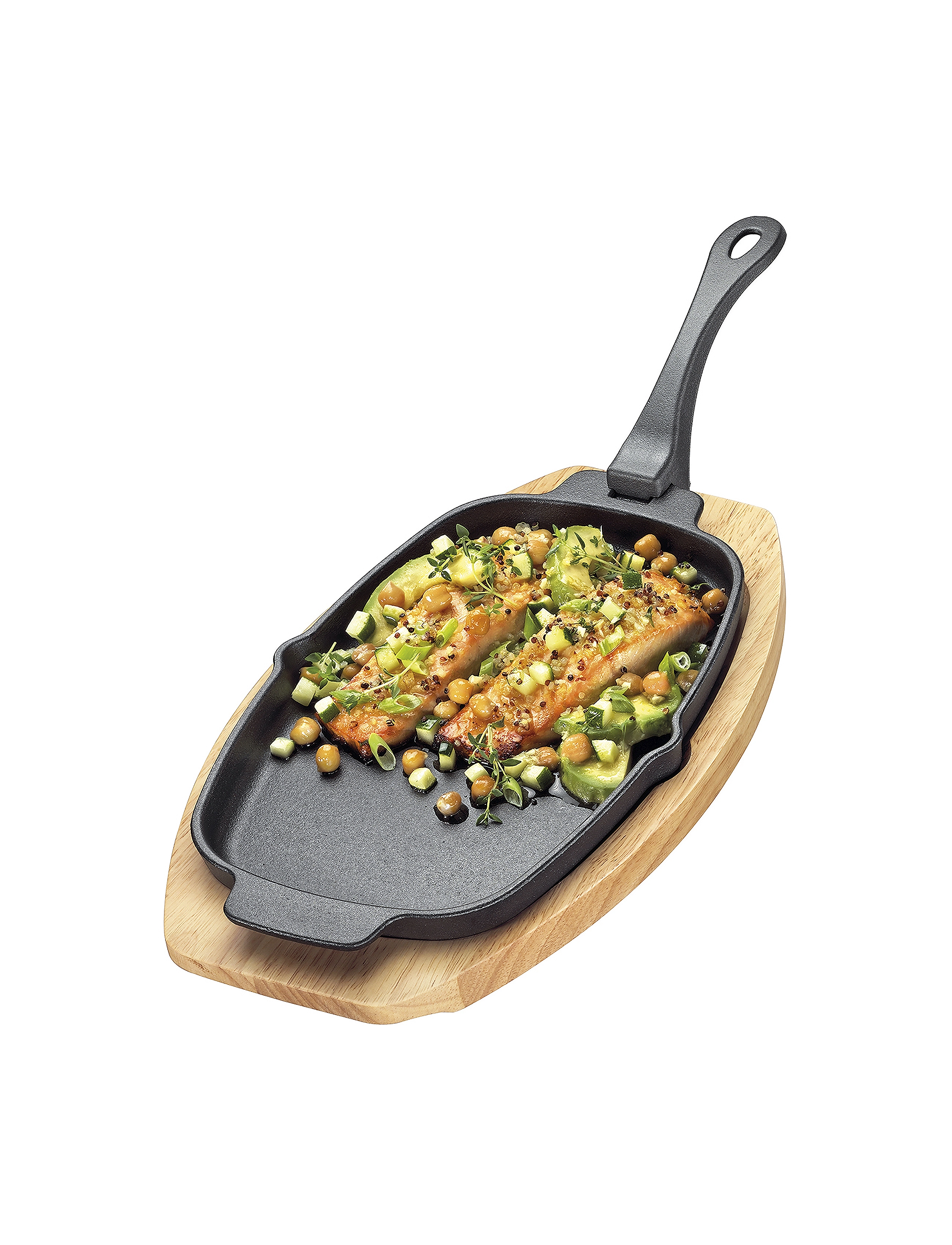 küchenprofi - Serveringspanna oval med bräda, avtagbart handtag - black - 2
