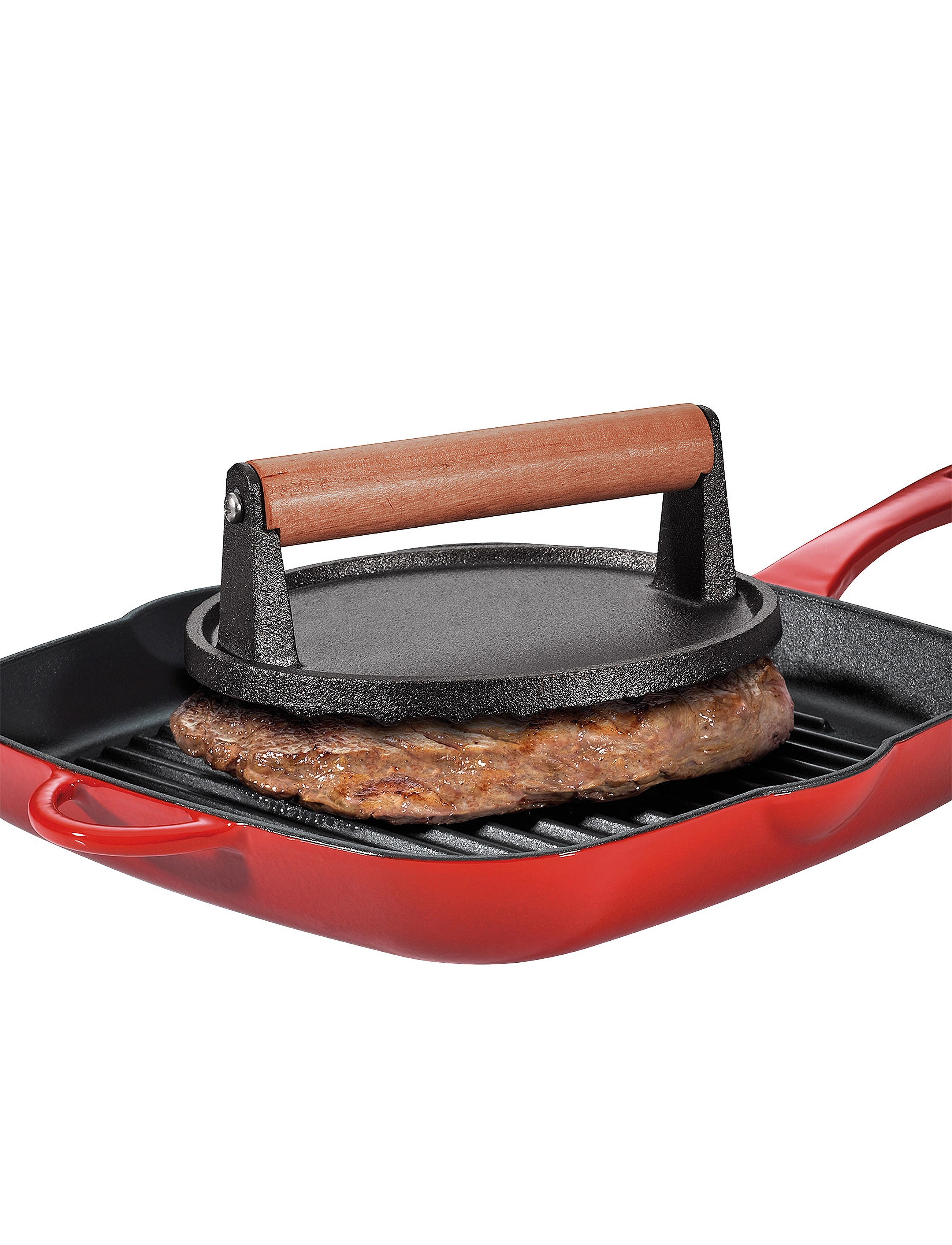 küchenprofi Kødpresser Bbq, Stål/Palisander Ø18cm, One Size, Black, Køkkenredskaber > Grillredskaber, Unisex