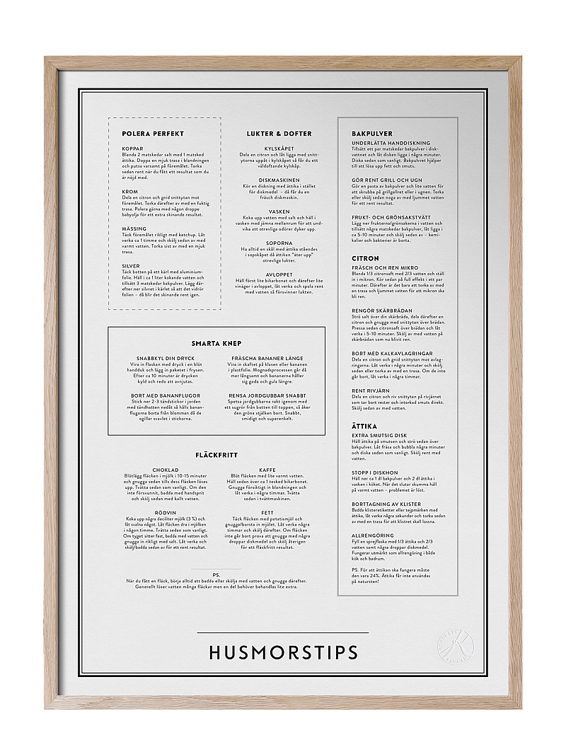 Kunskapstavlan® - Husmorstips - black & white - 0