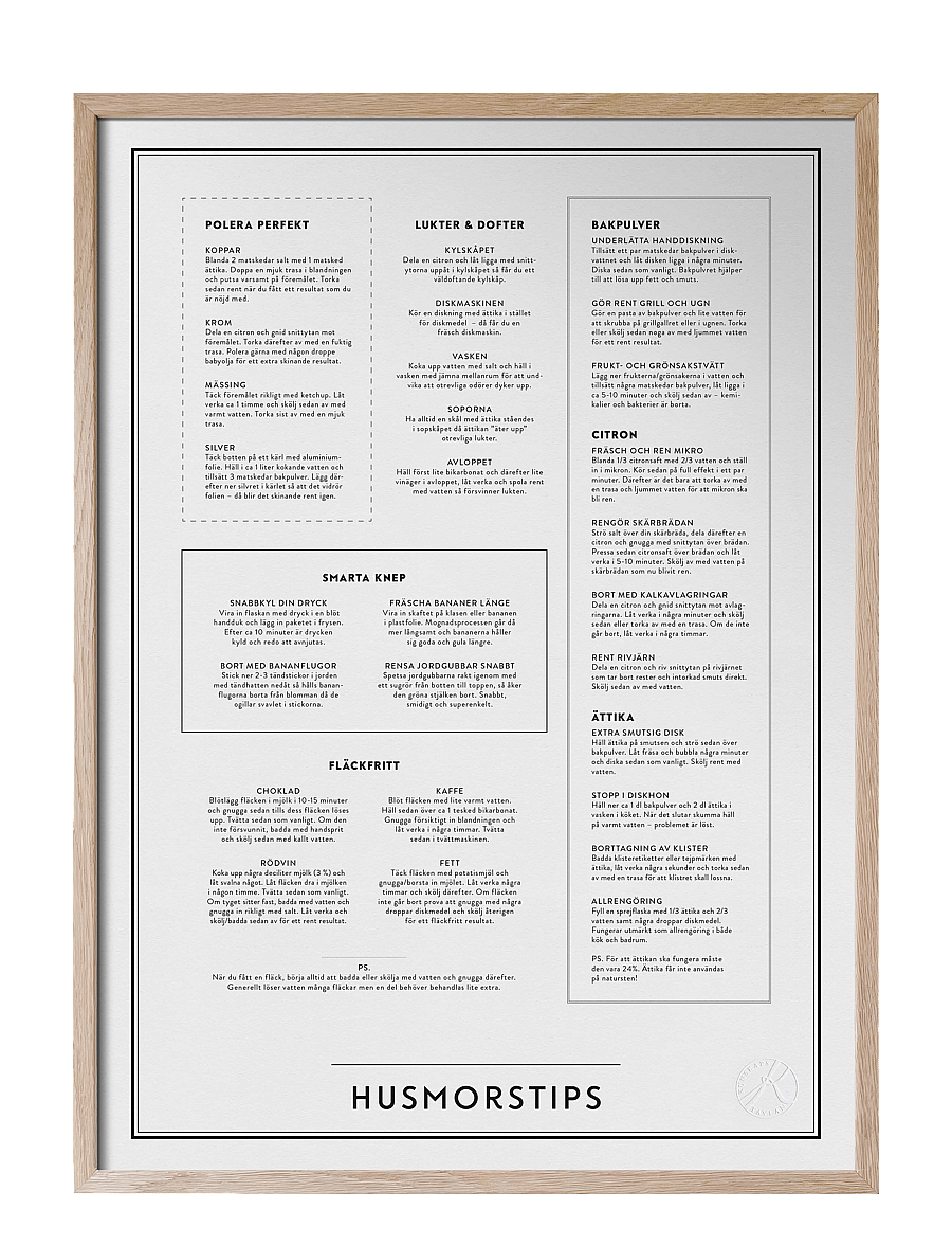 Kunskapstavlan® - Husmorstips - black & white - 0