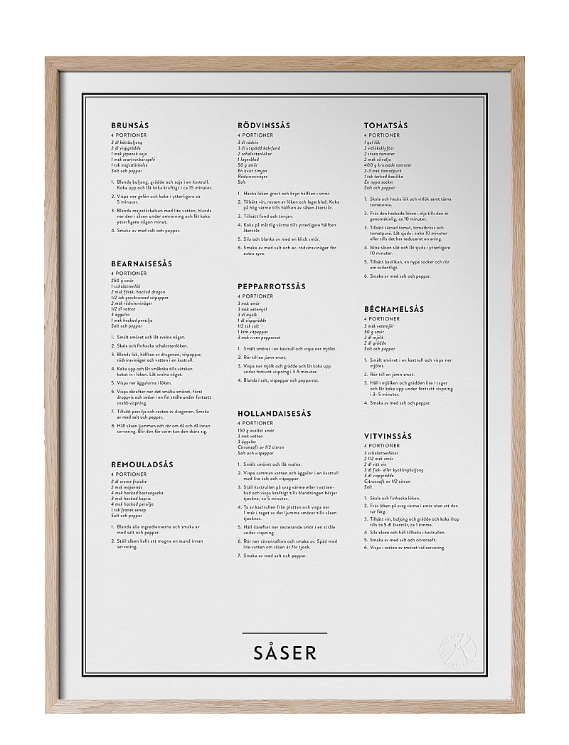 Kunskapstavlan® - Såser - gifts below 15000kr - black & white - 0