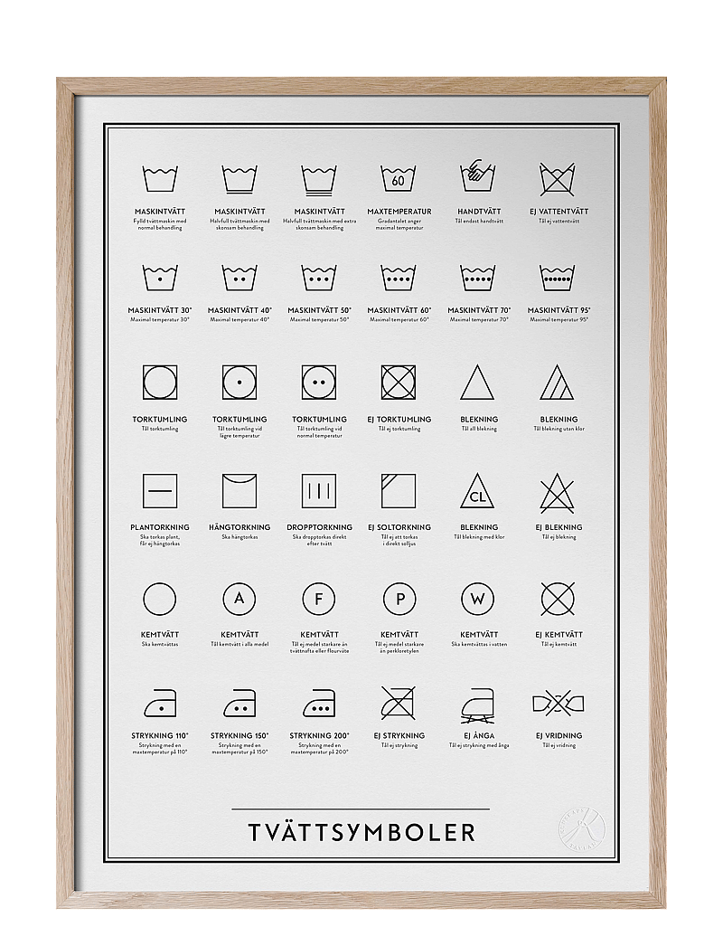 Kunskapstavlan® - Tvättsymboler - gifts below 15000kr - black & white - 0