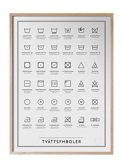 Kunskapstavlan® Tvättsymboler - Schwarz-weiß-Motive - BLACK & WHITE / multi