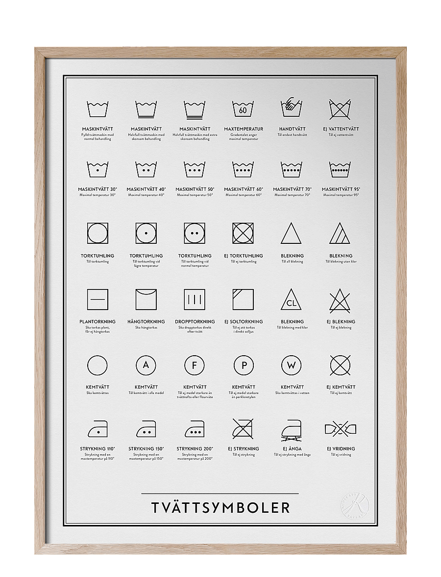 Kunskapstavlan® - Tvättsymboler - laagste prijzen - black & white - 0