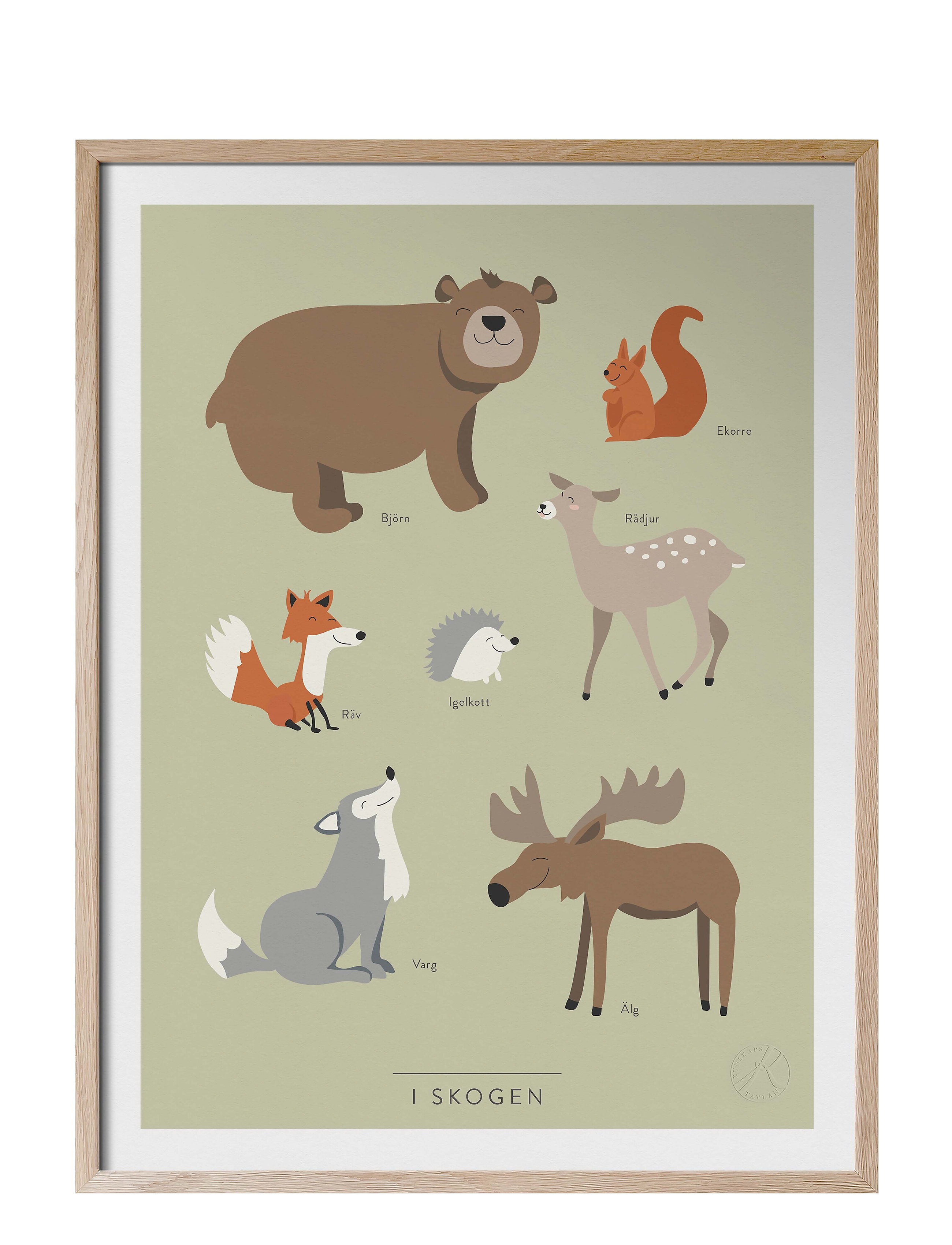 Kunskapstavlan I Skogen, 30X40 cm, Multi/patterned, Plakater Og Rammer > Plakater, Børn