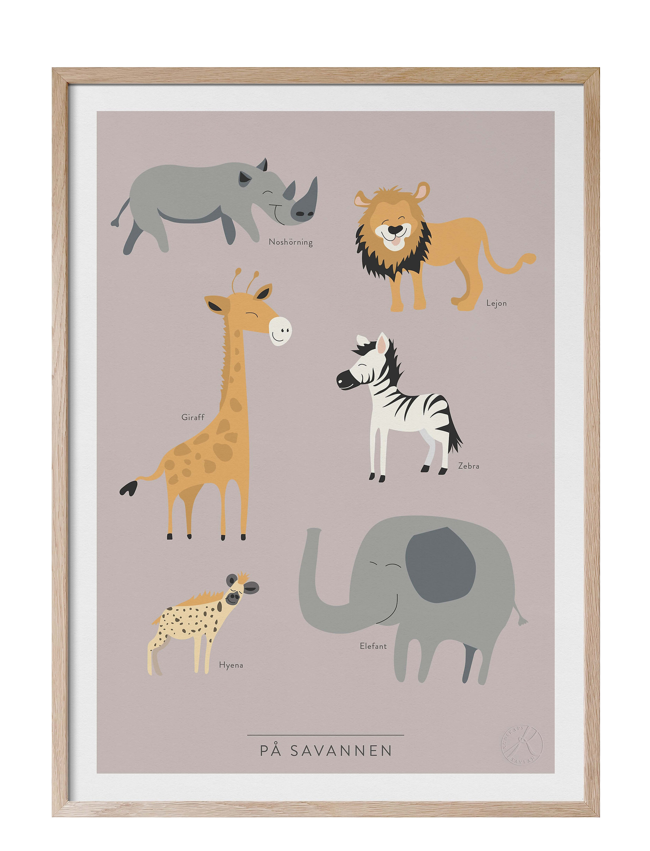 Kunskapstavlan På Savannen, 30X40 cm, Multi/patterned, Plakater Og Rammer > Plakater, Børn