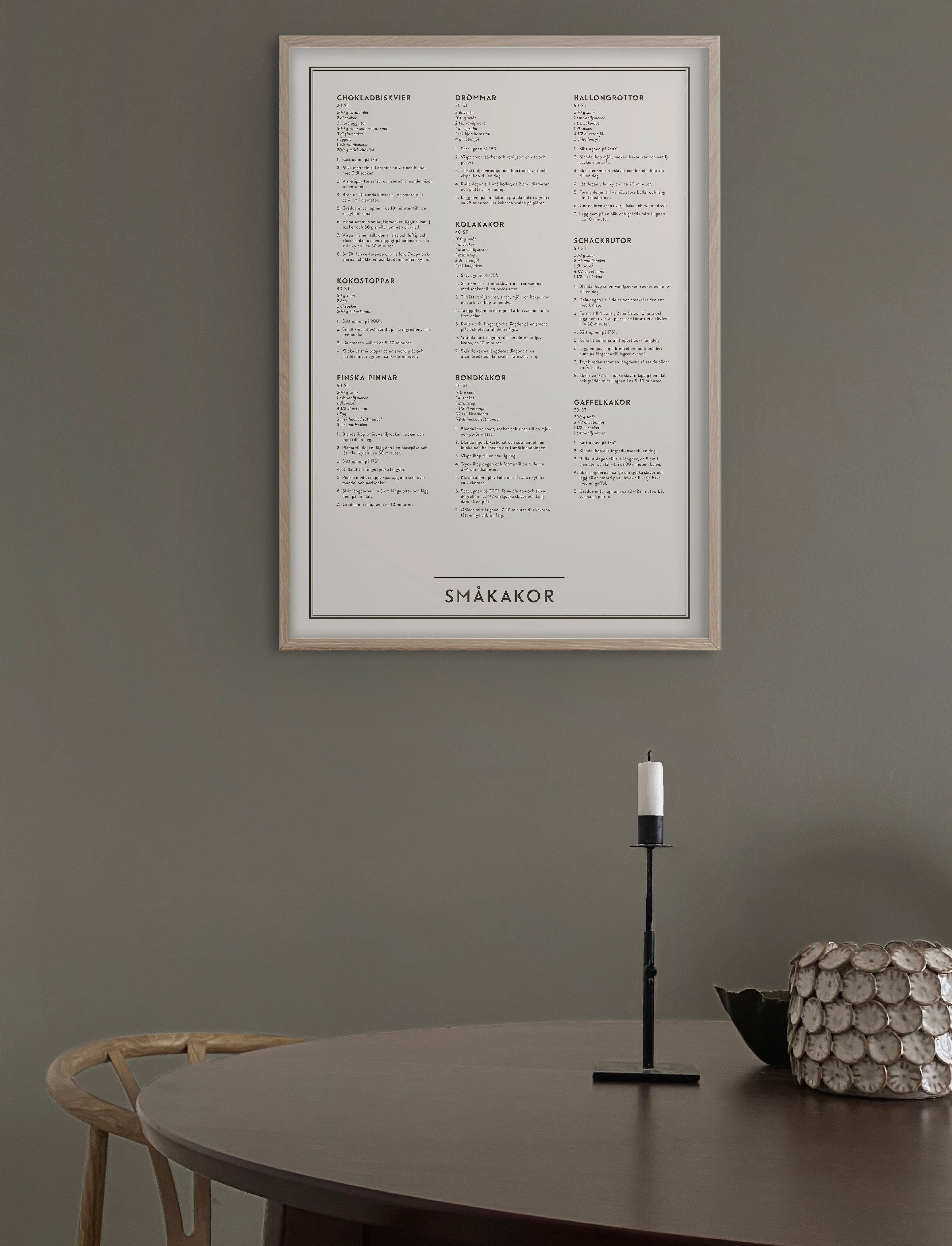 Kunskapstavlan Småkakor, 50X70, Decoration, Beige - Posters & Frames, Homeware