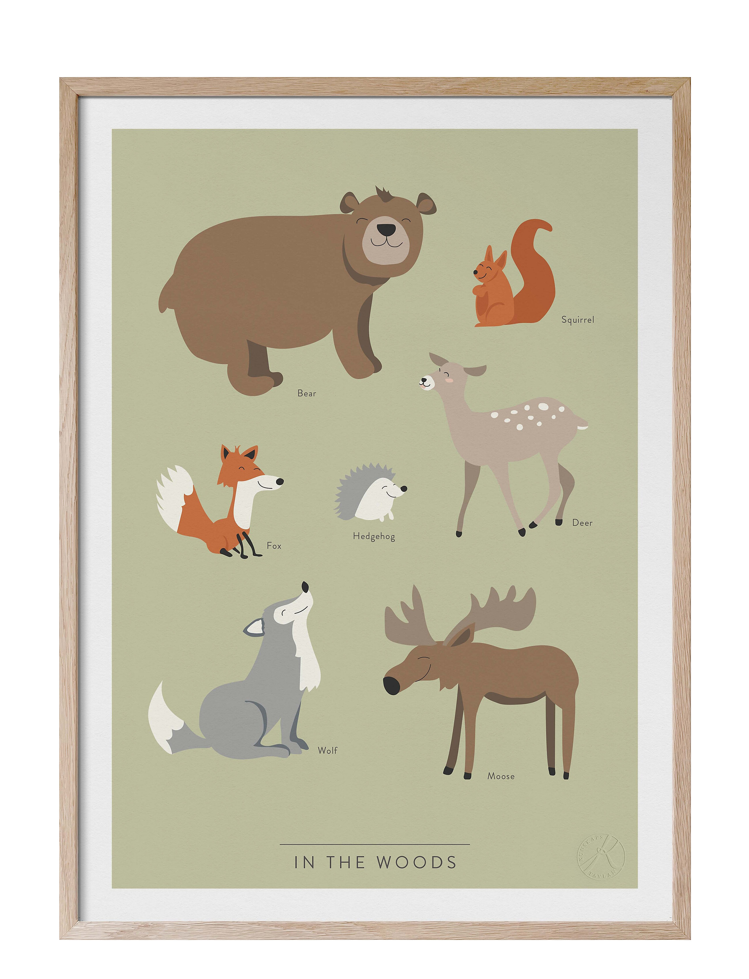 Kunskapstavlan In The Woods På Engelska, 50X70 cm, Posters & Frames, Mehrfarbig/gemustert - Posters, Kinder