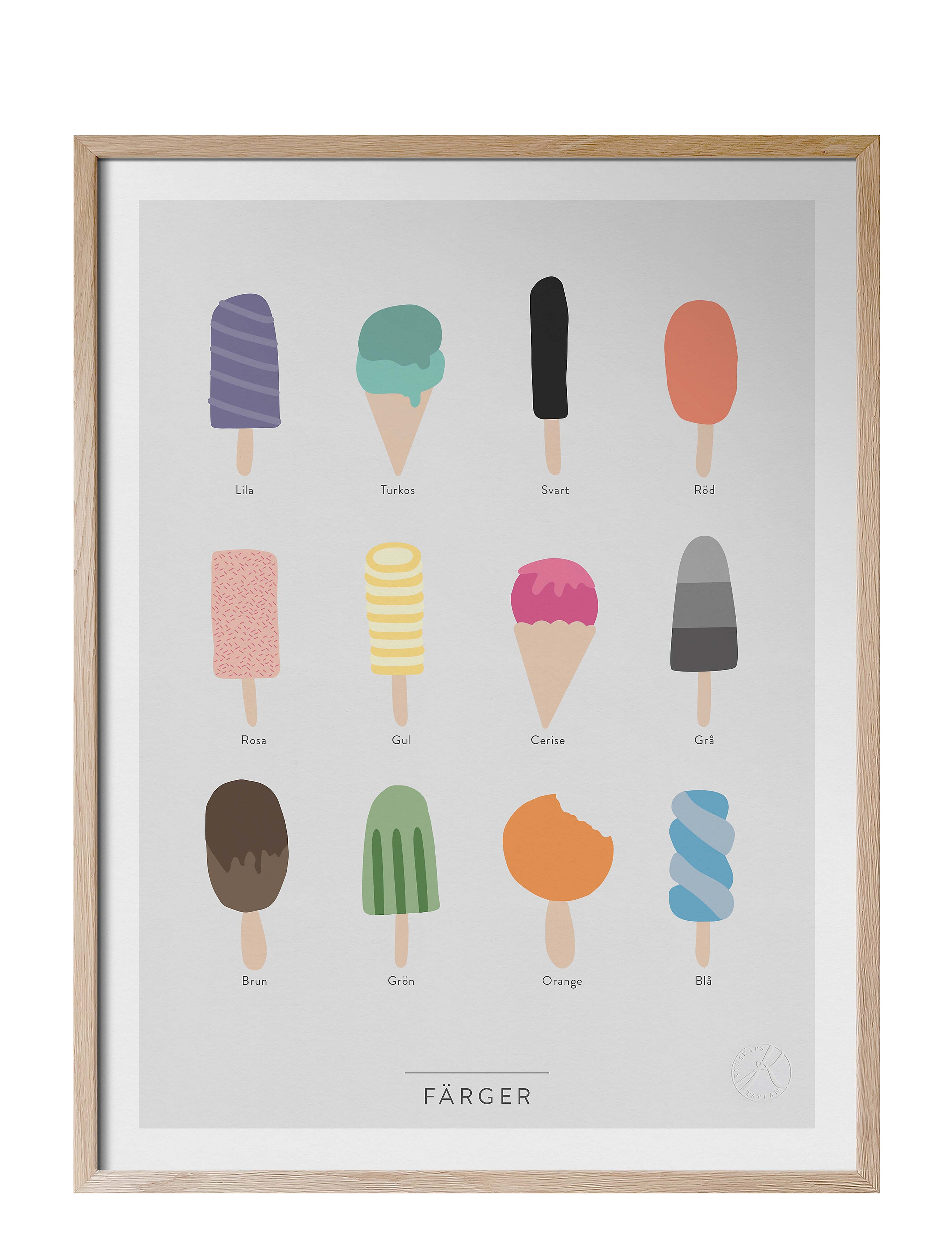 Kunskapstavlan Färger, 30X40 cm, Multi/patterned, Plakater Og Rammer > Plakater, Børn