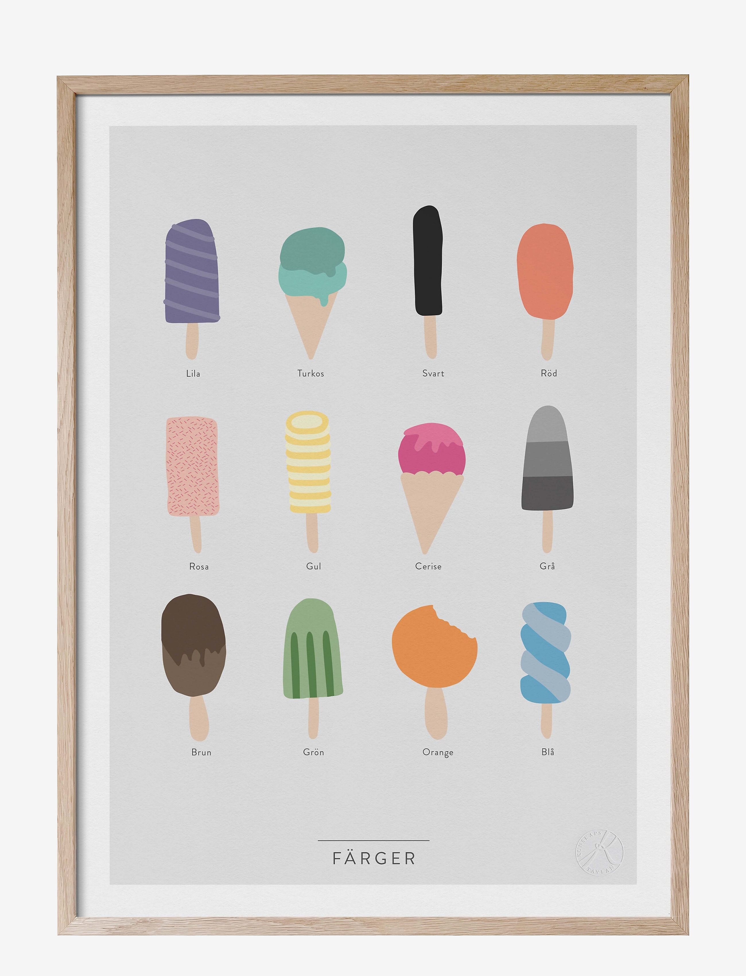 KUNSKAPSTAVLAN Färger Patterned - 50X70CM - Kinder
