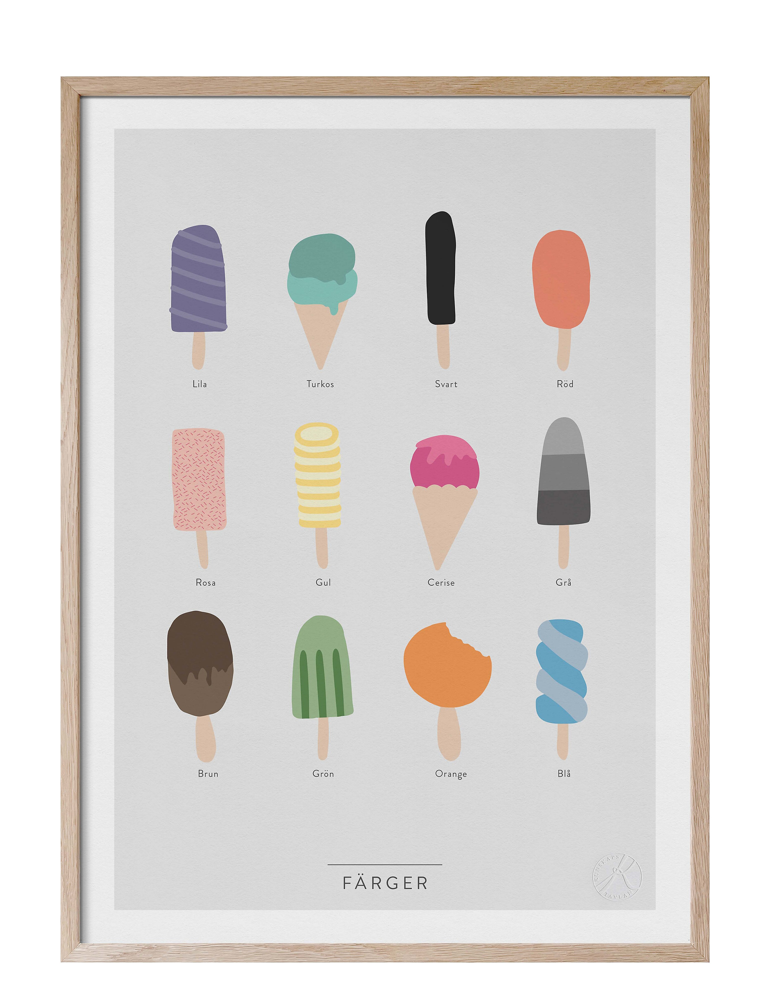 Kunskapstavlan Färger, 50X70 cm, Multi/patterned, Plakater Og Rammer > Plakater, Børn