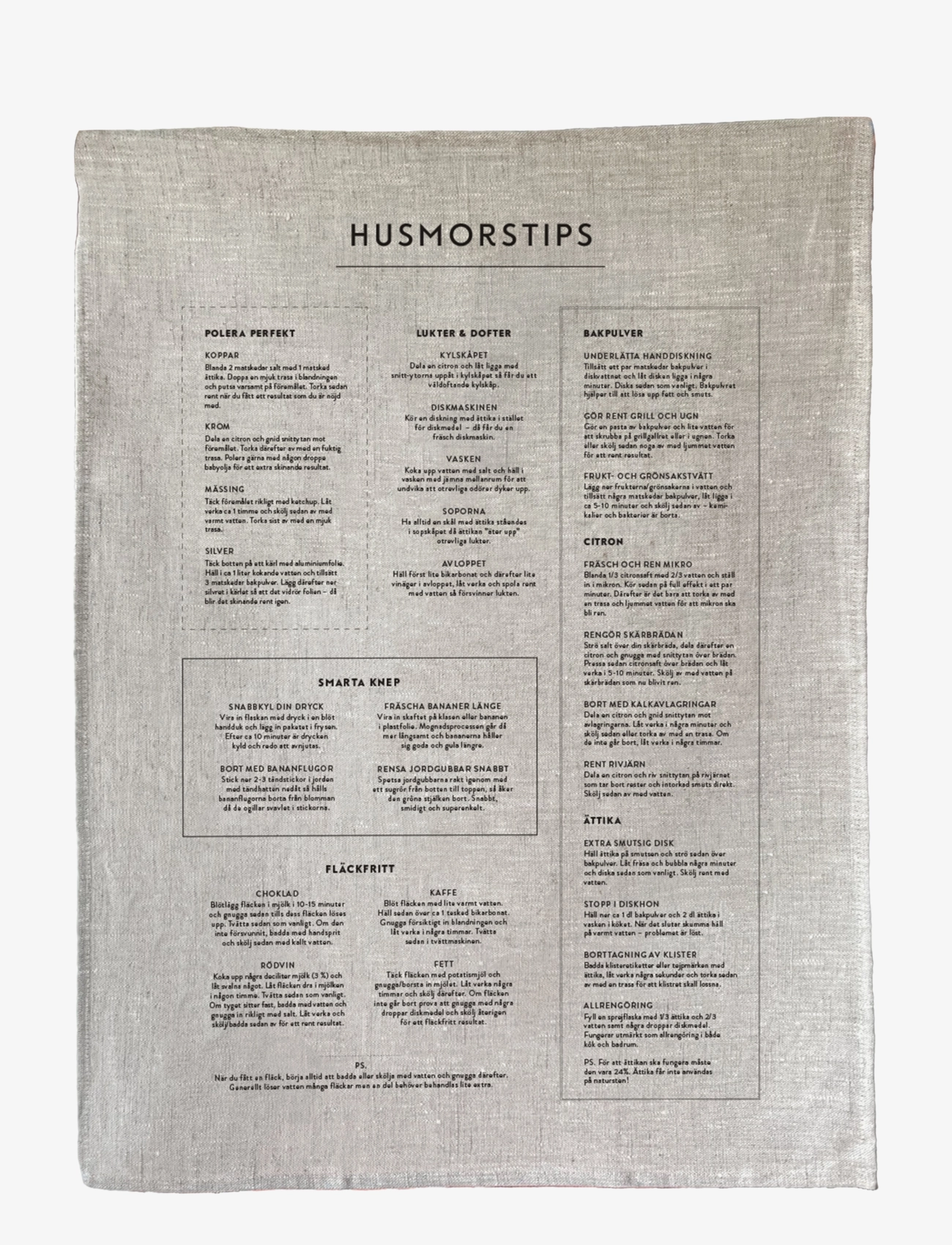 Kunskapstavlan® Kökshandduk Husmorstips - Kunskapstavlan - MULTICOLOR / grey