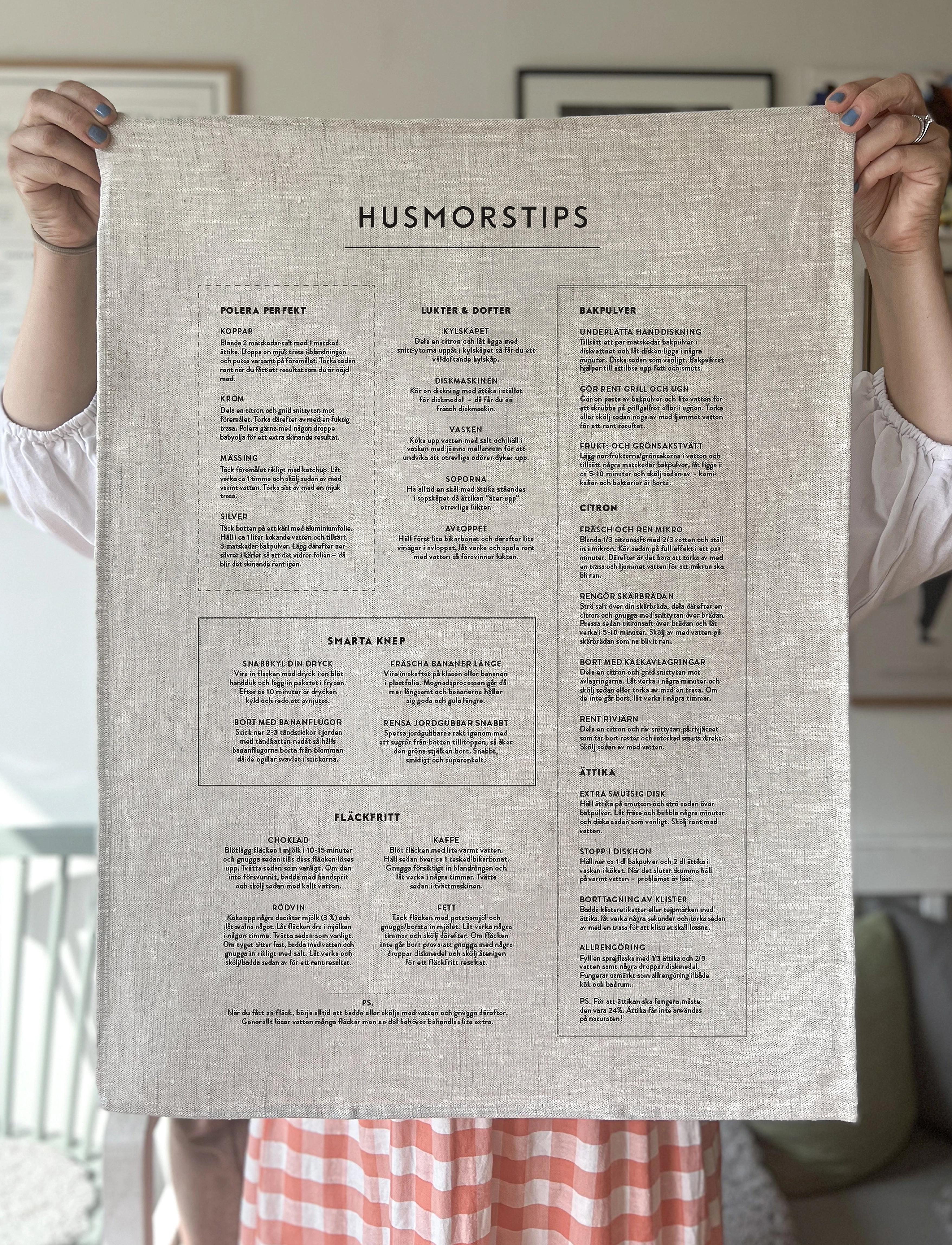 Kunskapstavlan Kökshandduk Husmorstips, 50X70, Grey, Køkkentekstiler > Køkkenhåndklæder, Unisex