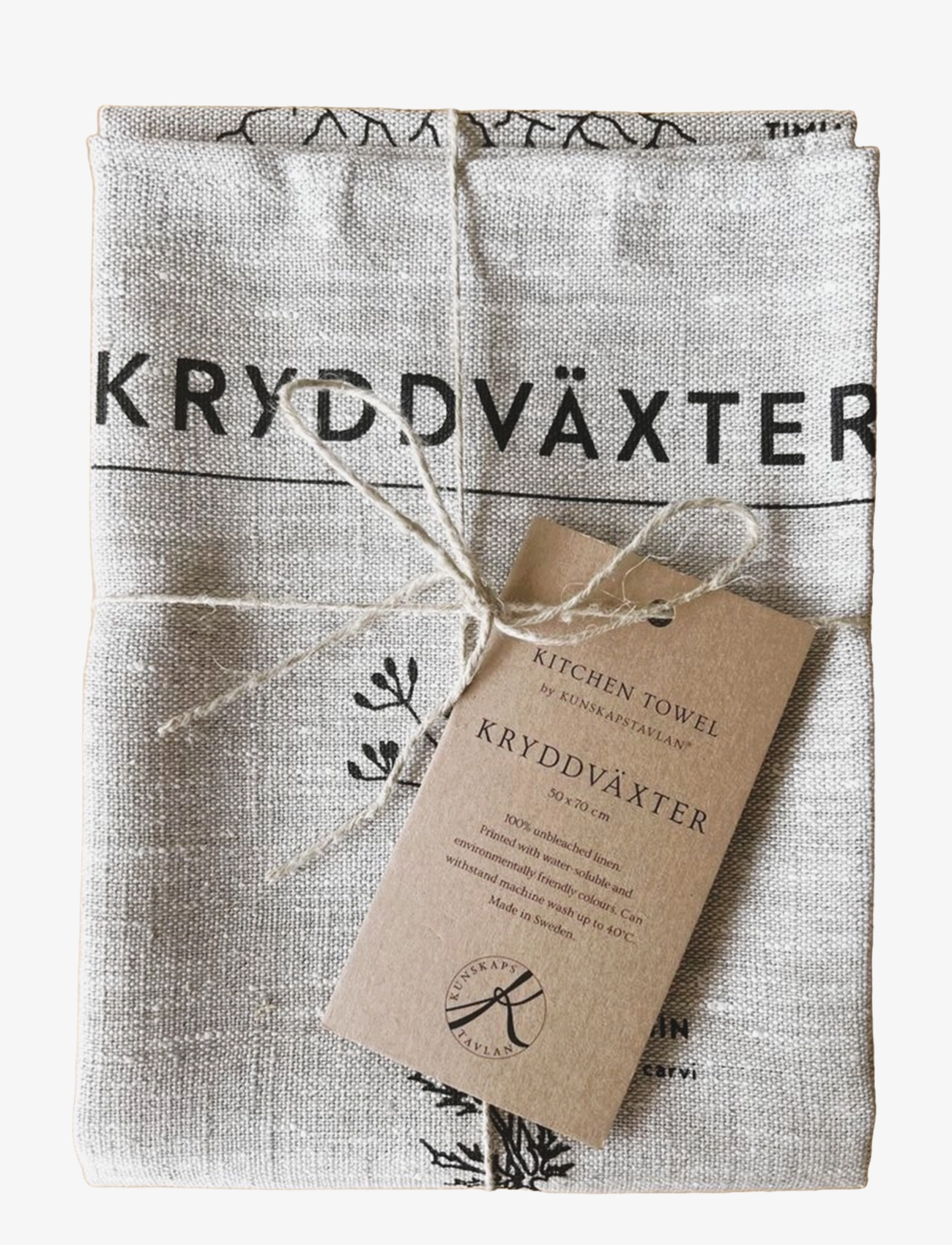 KUNSKAPSTAVLAN Kökshandduk Kryddväxter Grau - 50X70 - Unisex