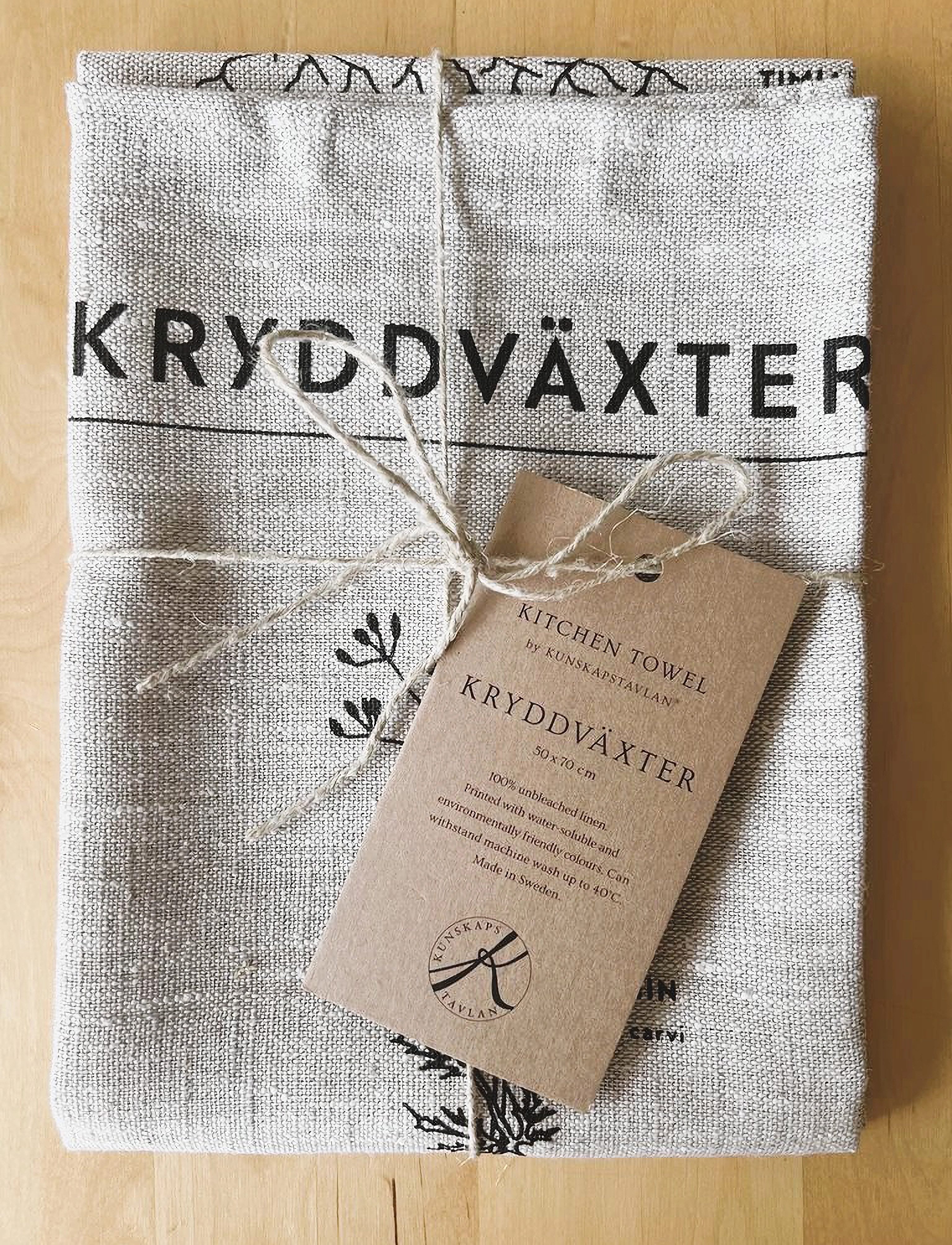 Kunskapstavlan Kökshandduk Kryddväxter, 50X70, Grey, Køkkentekstiler > Køkkenhåndklæder, Unisex
