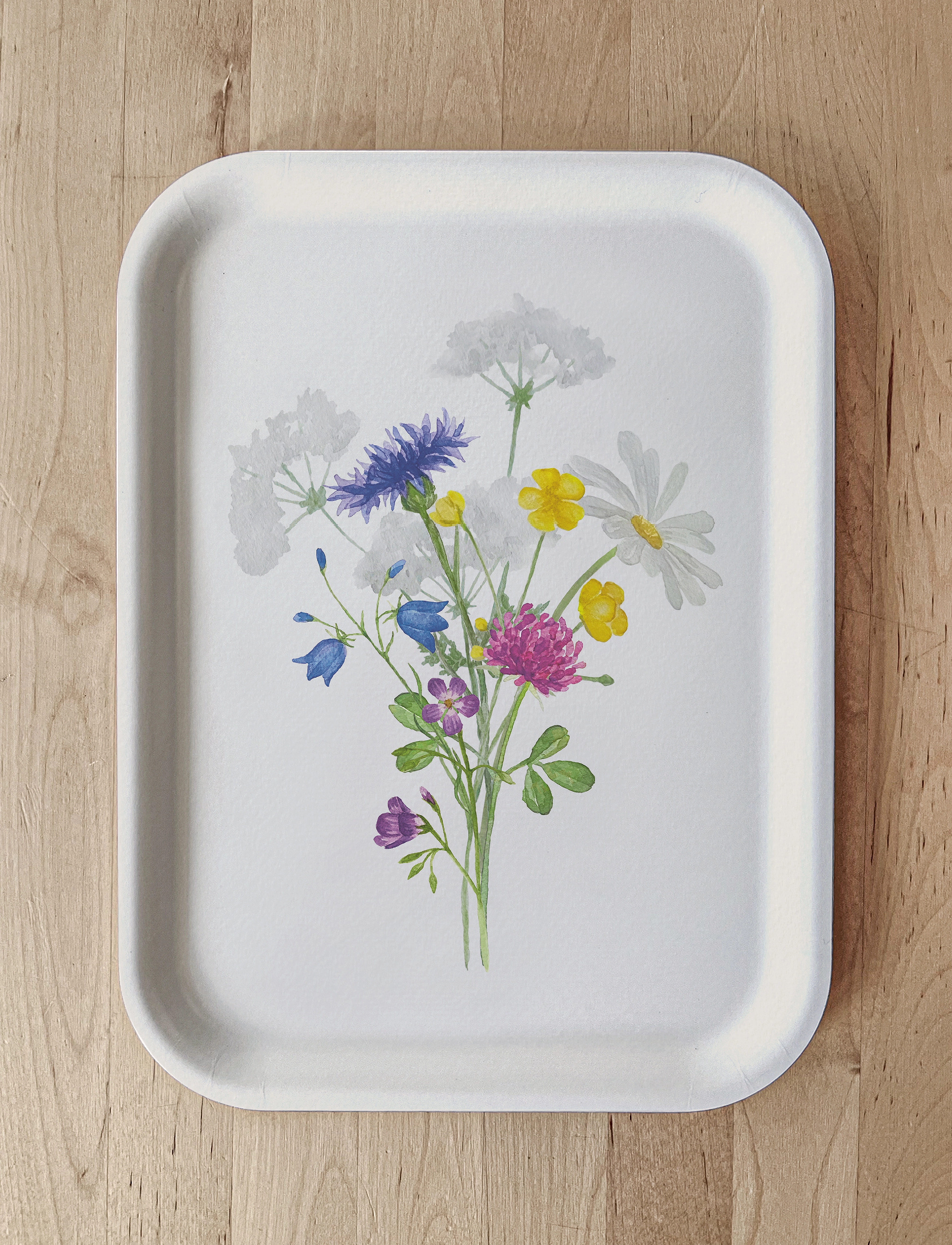 Kunskapstavlan Bricka Sju Sorters Blommor, 20X27 cm, Dining & Table Accessories, Weiß - Trays, Homeware