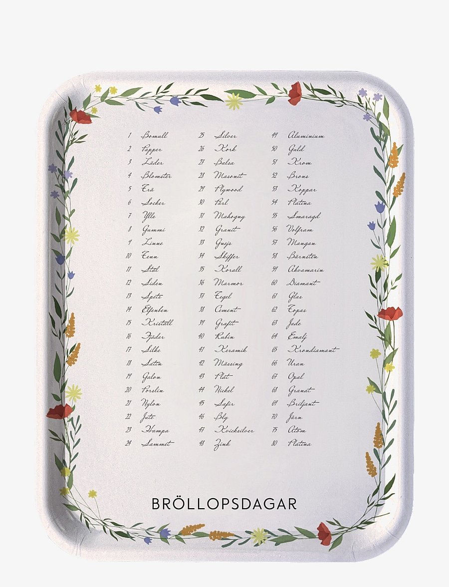 Kunskapstavlan® - Bricka Bröllopsdagar - madalaimad hinnad - multicolor - 0