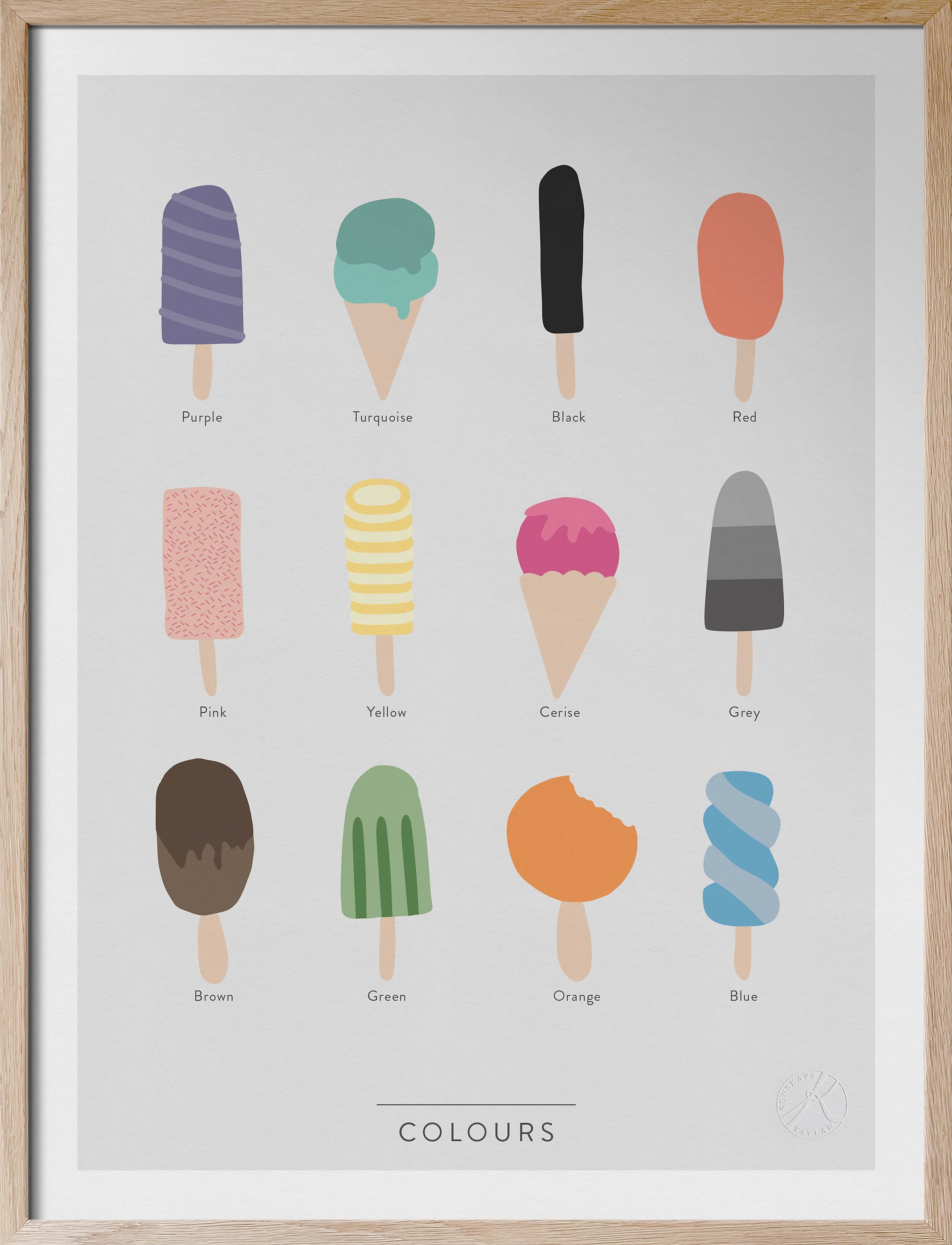 Kunskapstavlan Colours På Engelska, 30X40 cm, Posters & Frames, Mehrfarbig/gemustert - Posters, Kinder