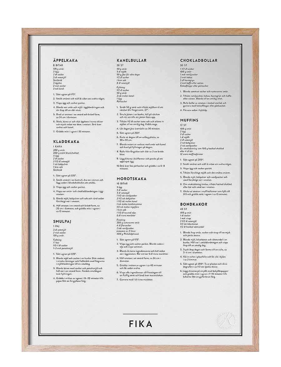 Kunskapstavlan® - Fika - laagste prijzen - black & white - 0