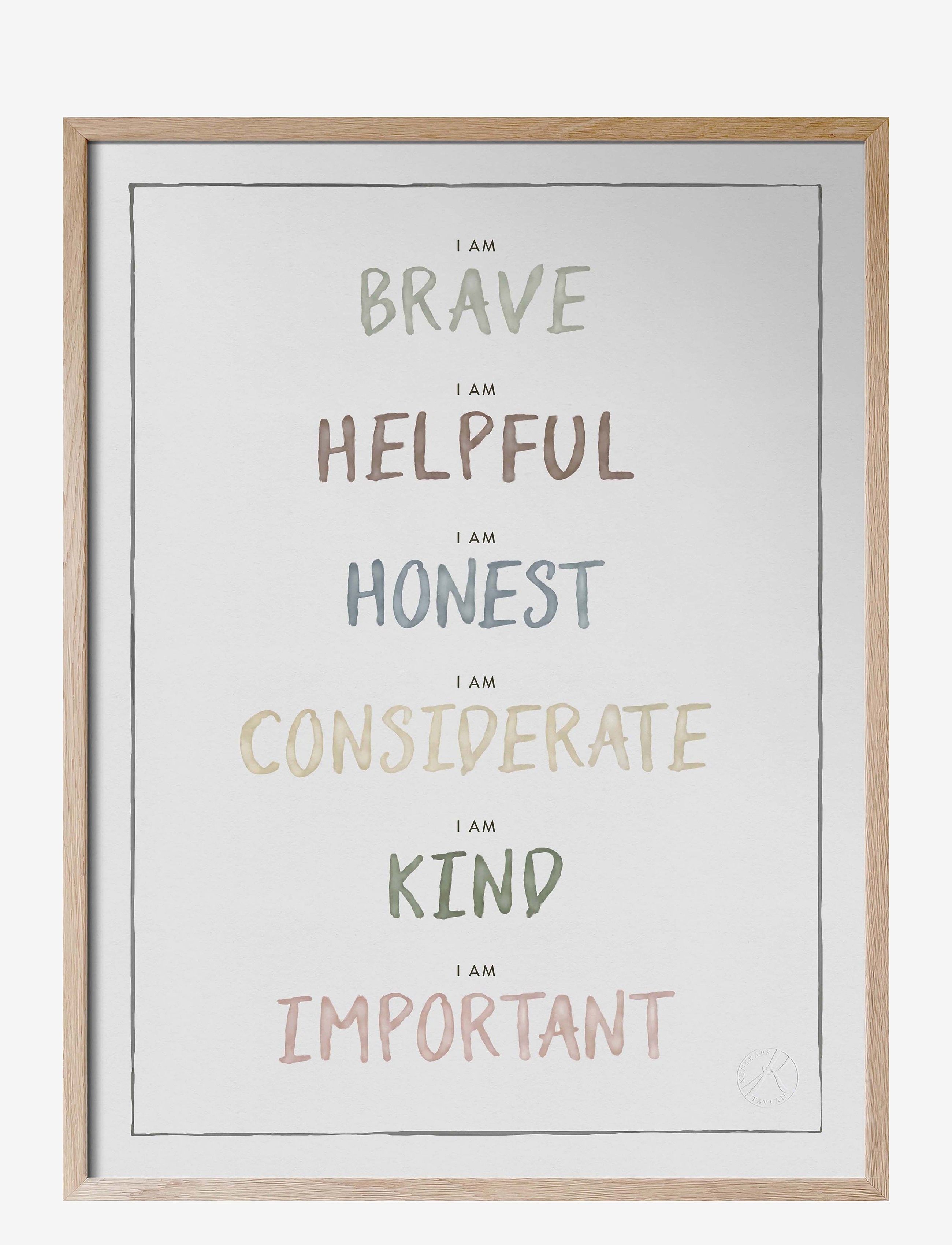 Kunskapstavlan® I am, Dusty Pastel - På engelska - Poster - ENGLISH / multi