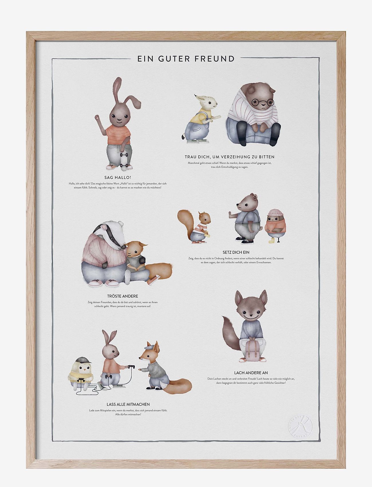 Kunskapstavlan® - Ein guter freund - En bra kompis på tyska - vänskap - german - 0