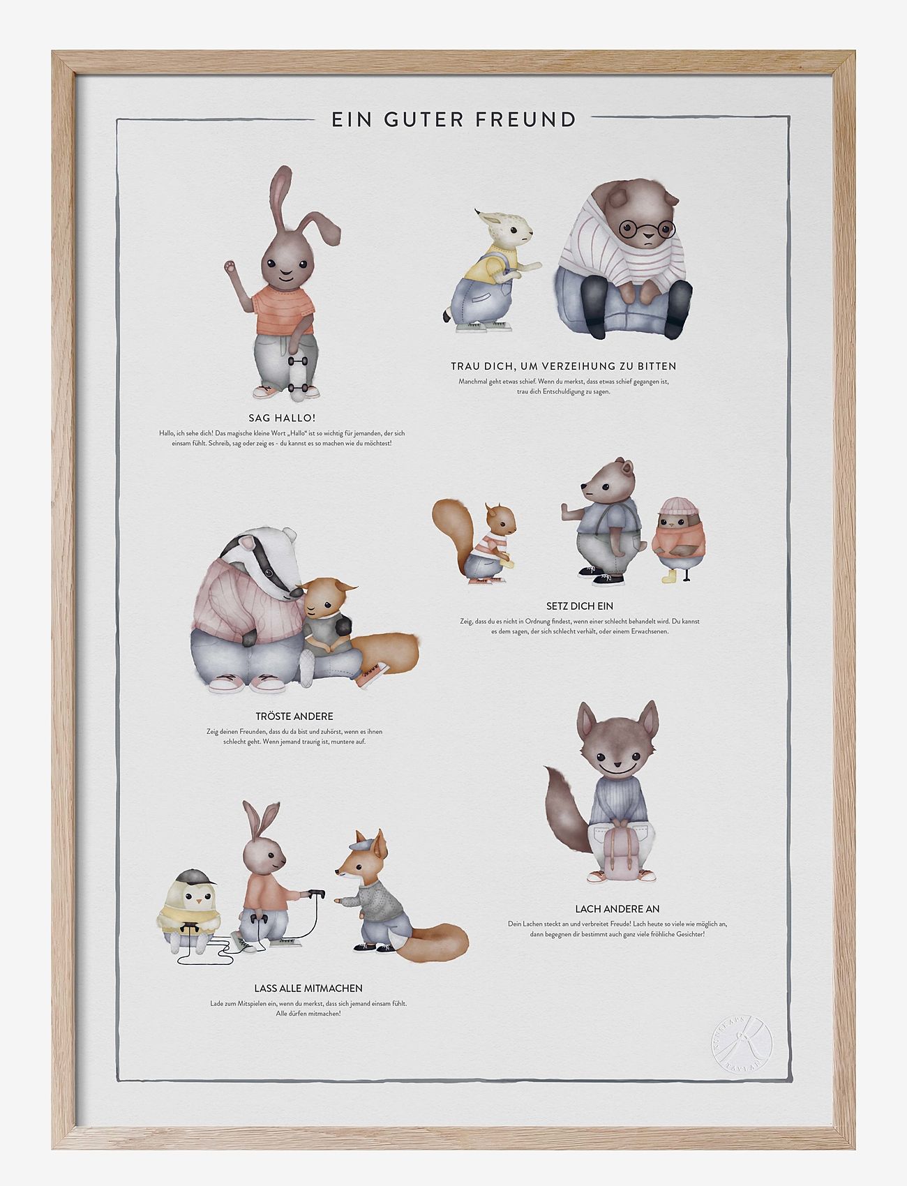 Kunskapstavlan® - Ein guter freund - En bra kompis på tyska - vänskap - german - 1