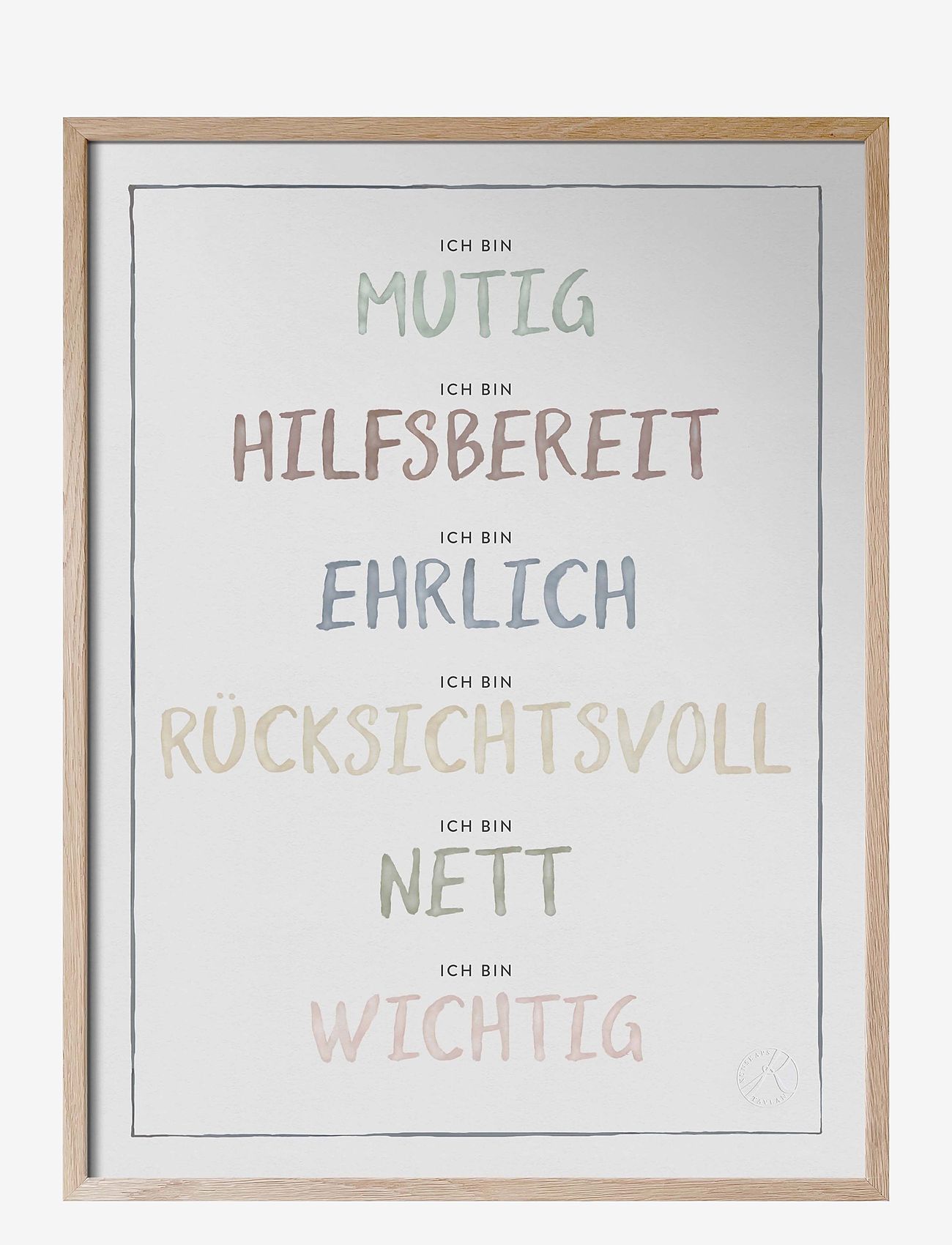 Kunskapstavlan® - Ich bin, Dusty Pastel - Jag är på tyska - emotionen - german - 0