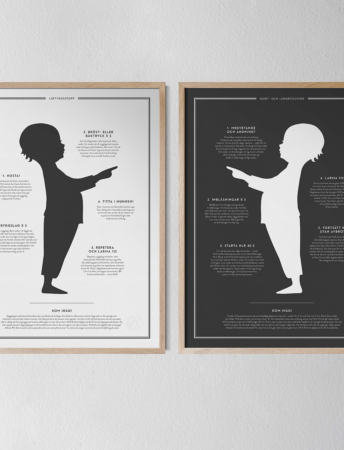 Kunskapstavlan® - Karin & Johan - HLR & Luftvägsstopp 30x40cm par - textposter - swedish - 3
