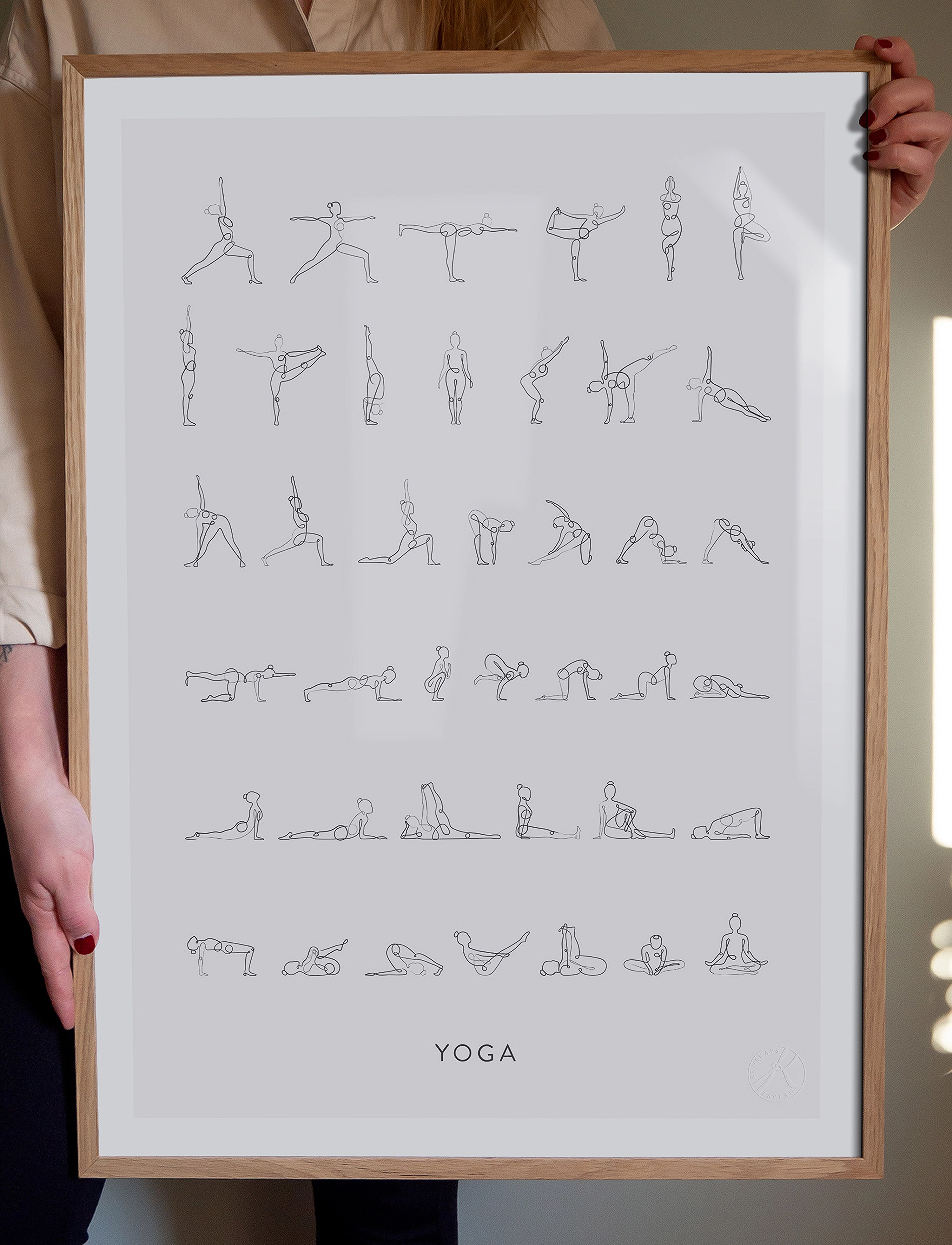 Kunskapstavlan Yoga, 50X70, Multi/patterned, Plakater > Illustrationer, Unisex