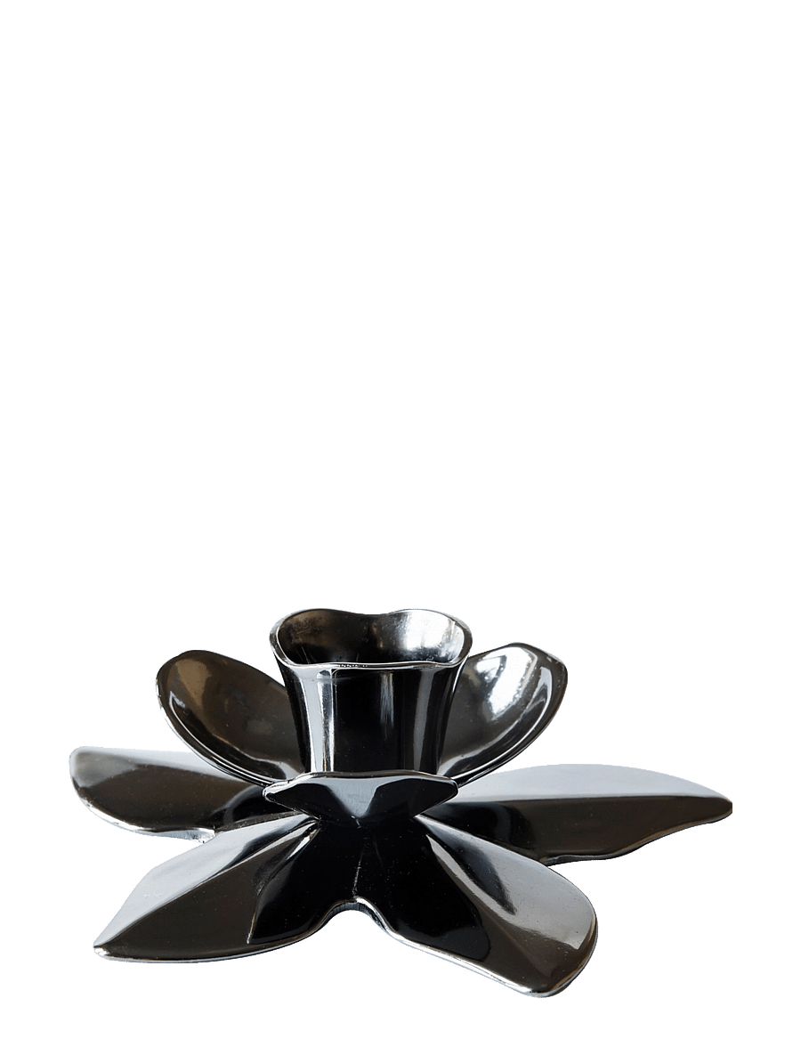 Kunstindustrien - Flower Art Deco Candlestick - nach preis einkaufen - black nickel - 0