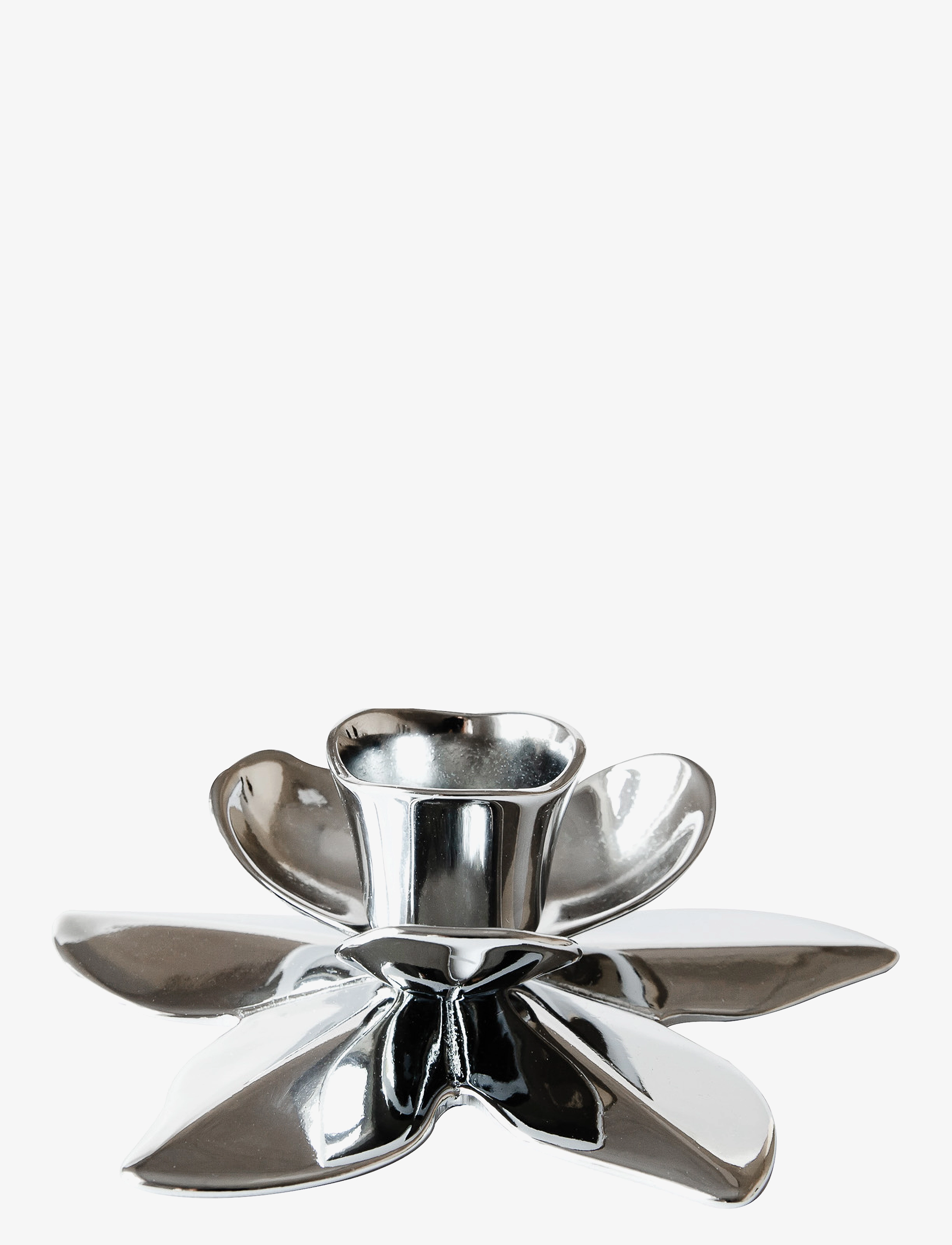Kunstindustrien Flower Art Deco Candlestick Chrome, Lysestage, Sølv, Str: 2.3CM DIAMETER