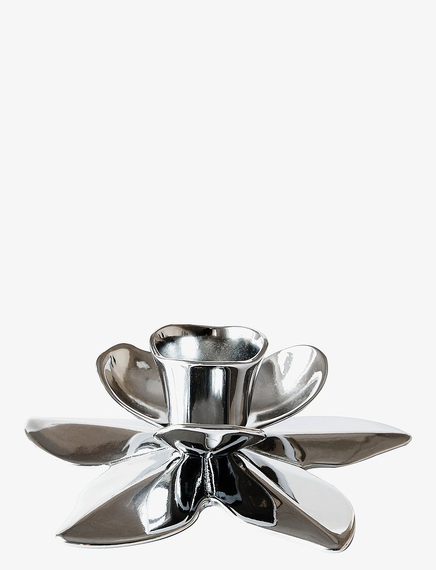 Kunstindustrien - Flower Art Deco Candlestick - Chrome - küünlajalad - chrome - 1