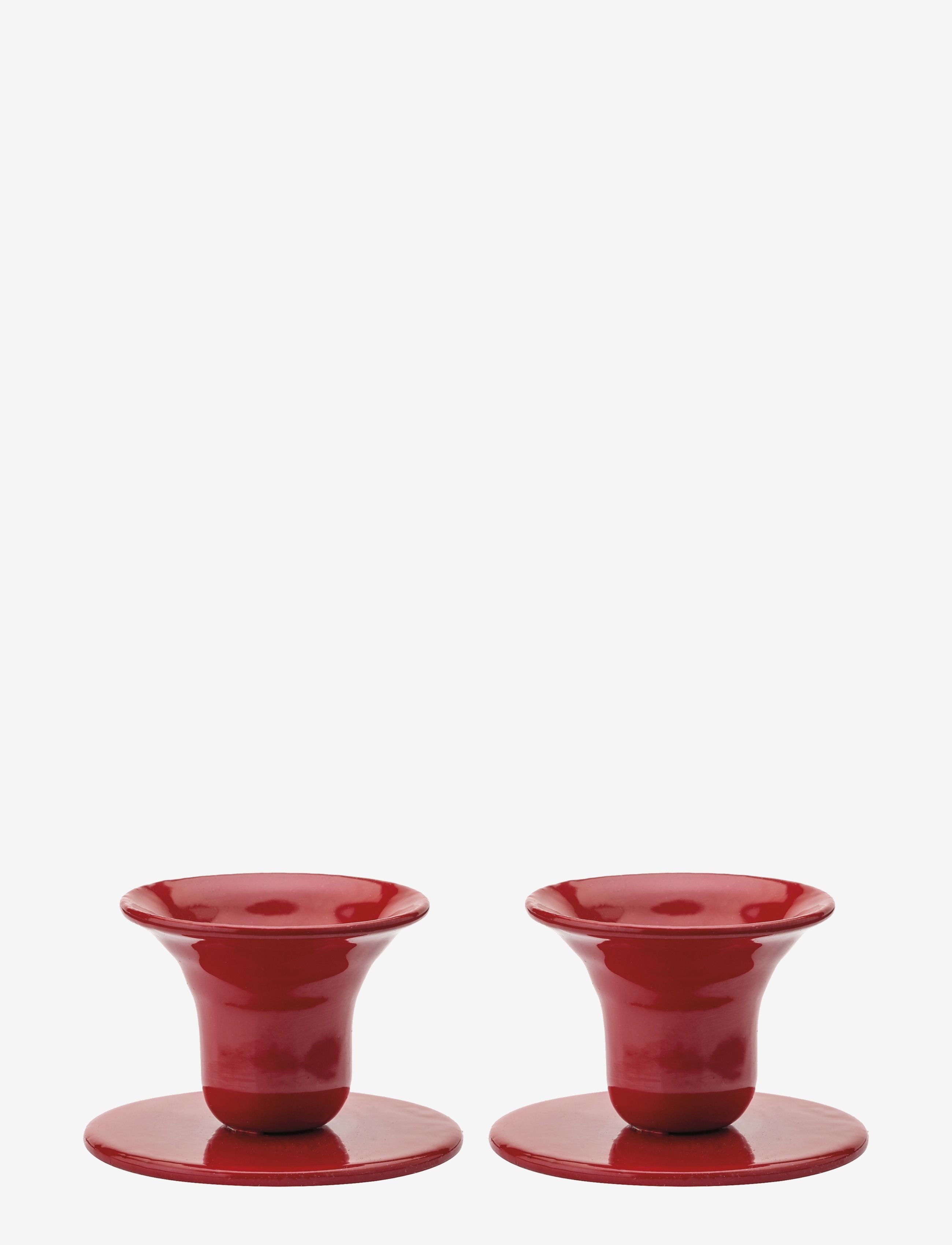 Kunstindustrien The Bell Candlestick 2 Pack, Lysestage, Rød, Str: ONE SIZE