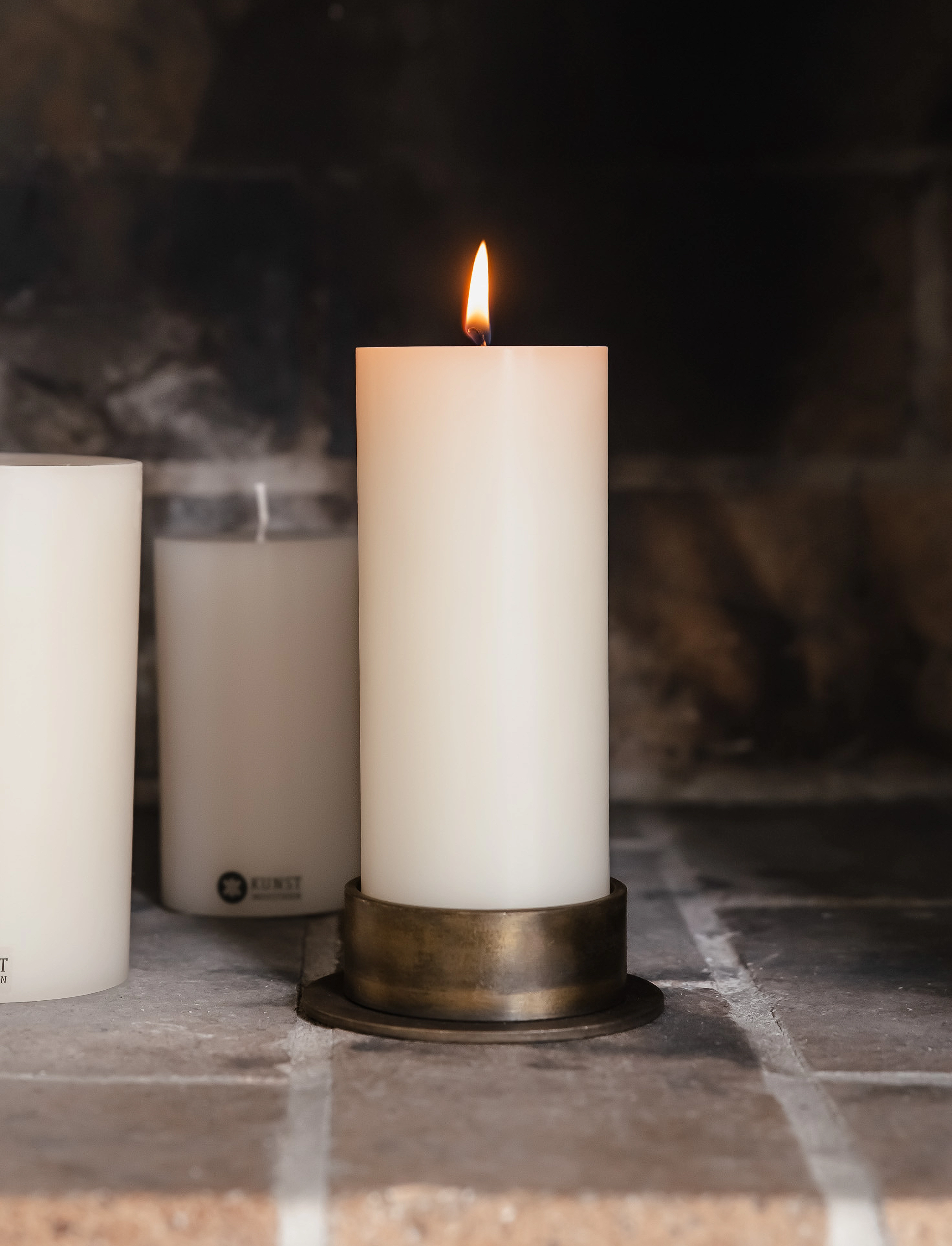 Kunstindustrien The Circle (5 cm Candle) - Burned, 5 cm, Gold, Lysestager & Lanterner > Fyrfadsstager, Unisex