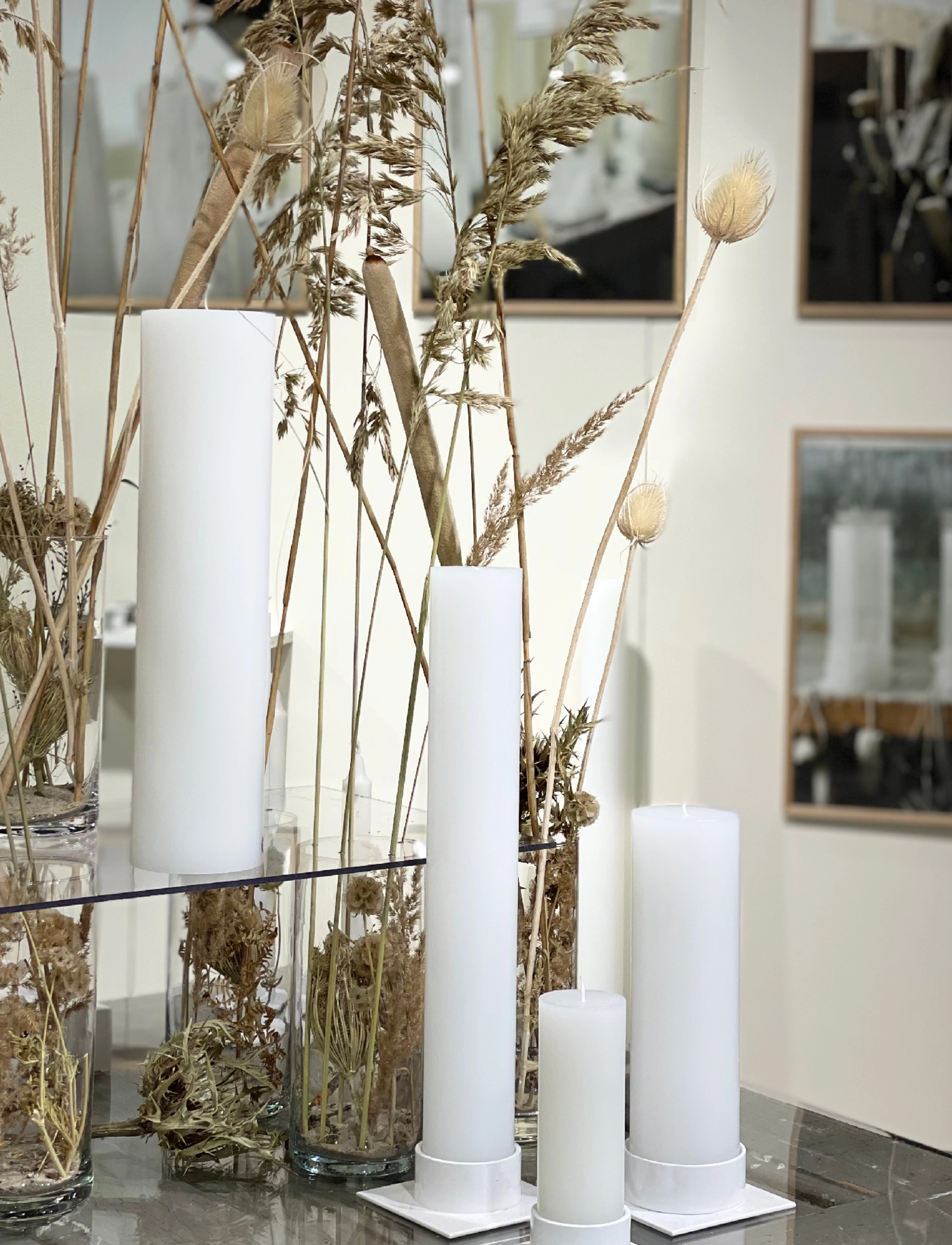 Kunstindustrien Candleholder -The Square, Ø 5 cm, White, Lysestager & Lanterner > Fyrfadsstager, Unisex