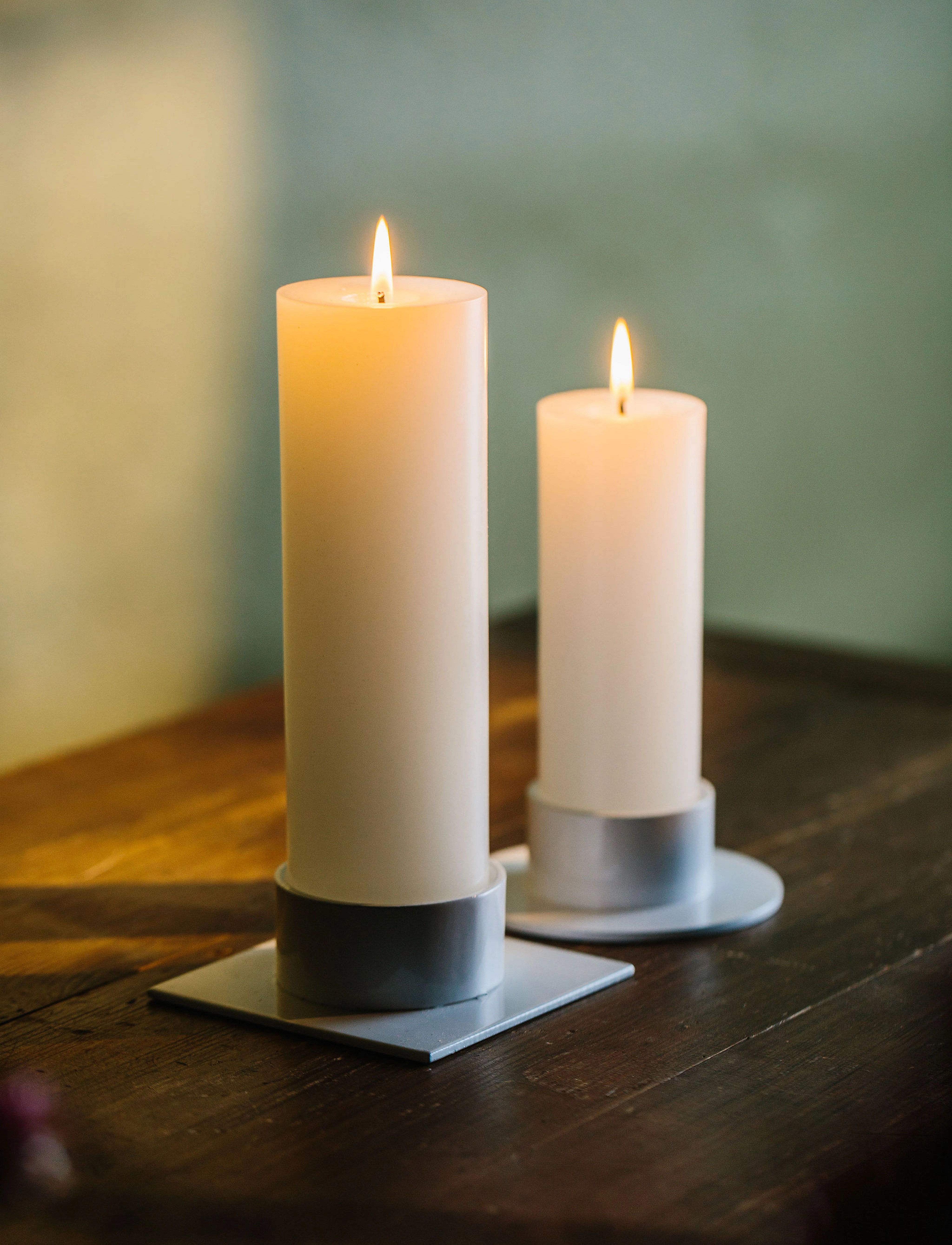 Kunstindustrien Candleholder -The Square, Ø 7 cm, White, Lysestager & Lanterner > Fyrfadsstager, Unisex