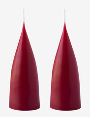 Kunstindustrien - Hand Dipped Cone-Shaped Candles, 2 pack - laveste priser - dark red - 0
