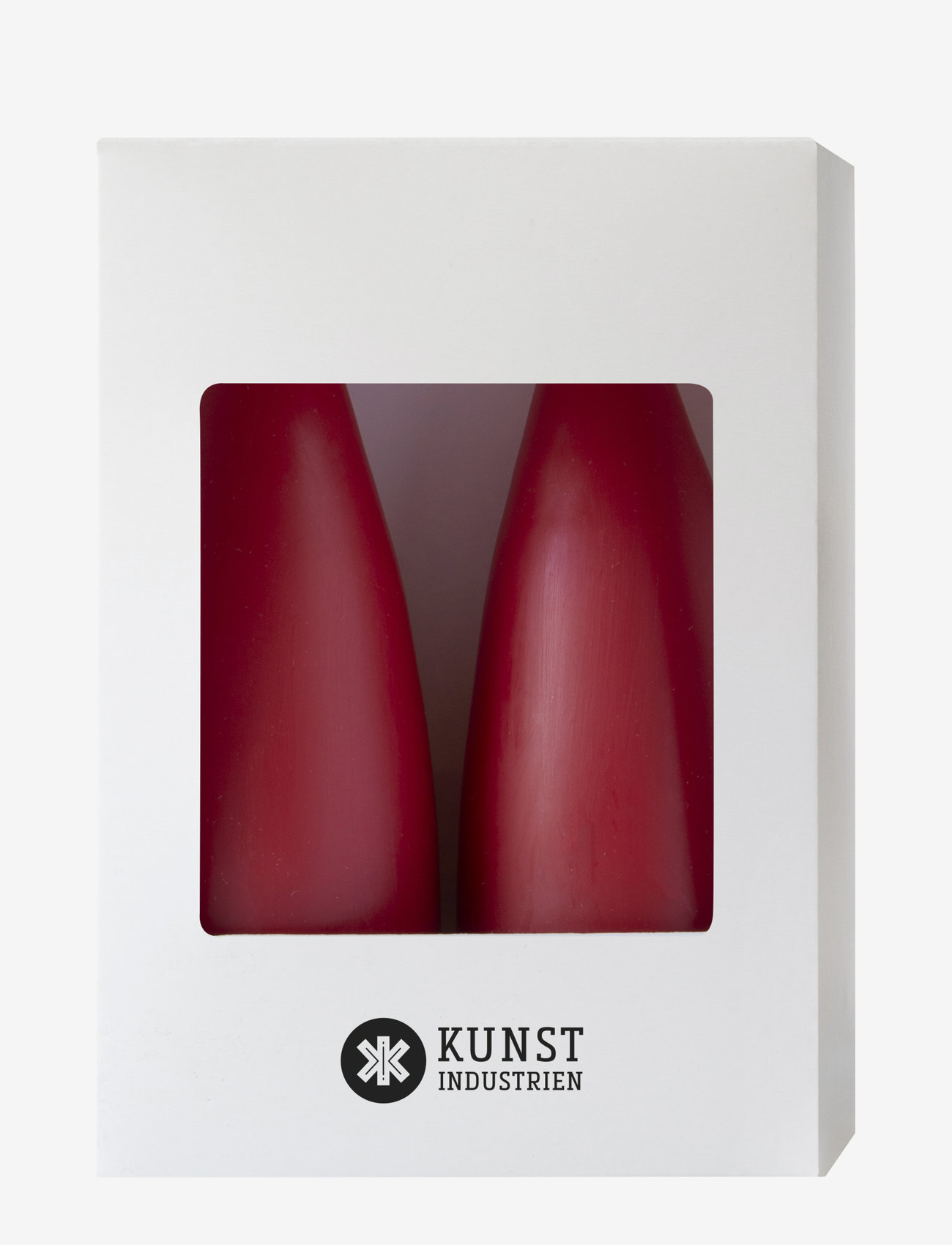 Kunstindustrien - Hand Dipped Cone-Shaped Candles, 2 pack - laveste priser - dark red - 1