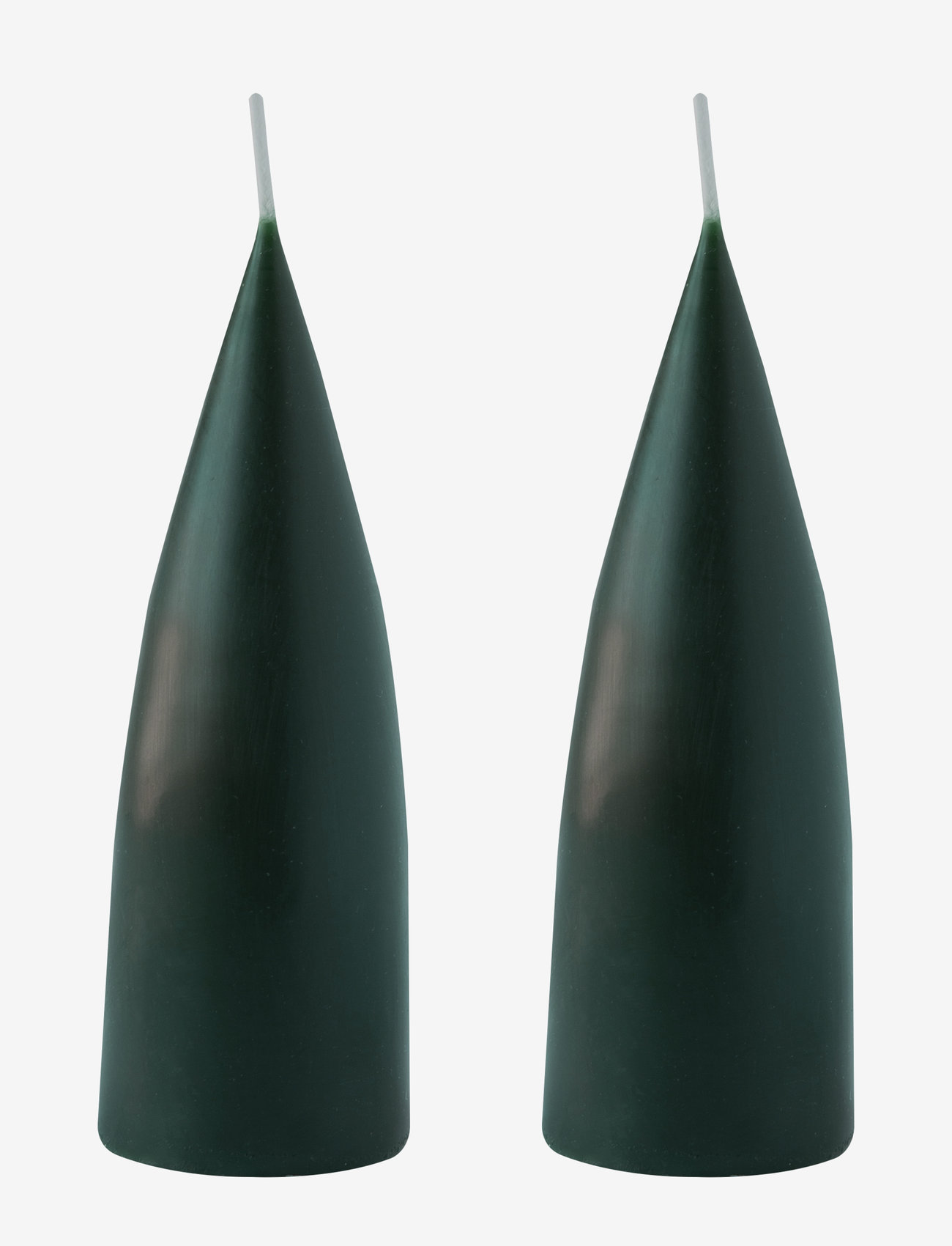 Kunstindustrien - Hand Dipped Cone-Shaped Candles, 2 pack - de laveste prisene - forrest green - 0