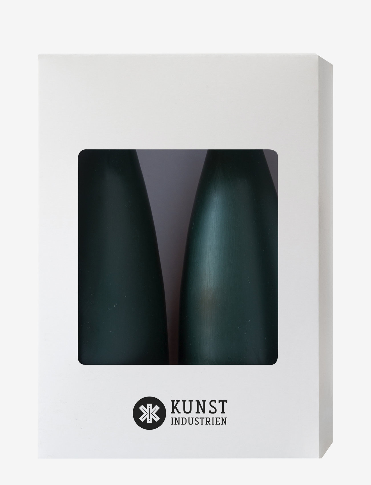 Kunstindustrien - Hand Dipped Cone-Shaped Candles, 2 pack - de laveste prisene - forrest green - 1