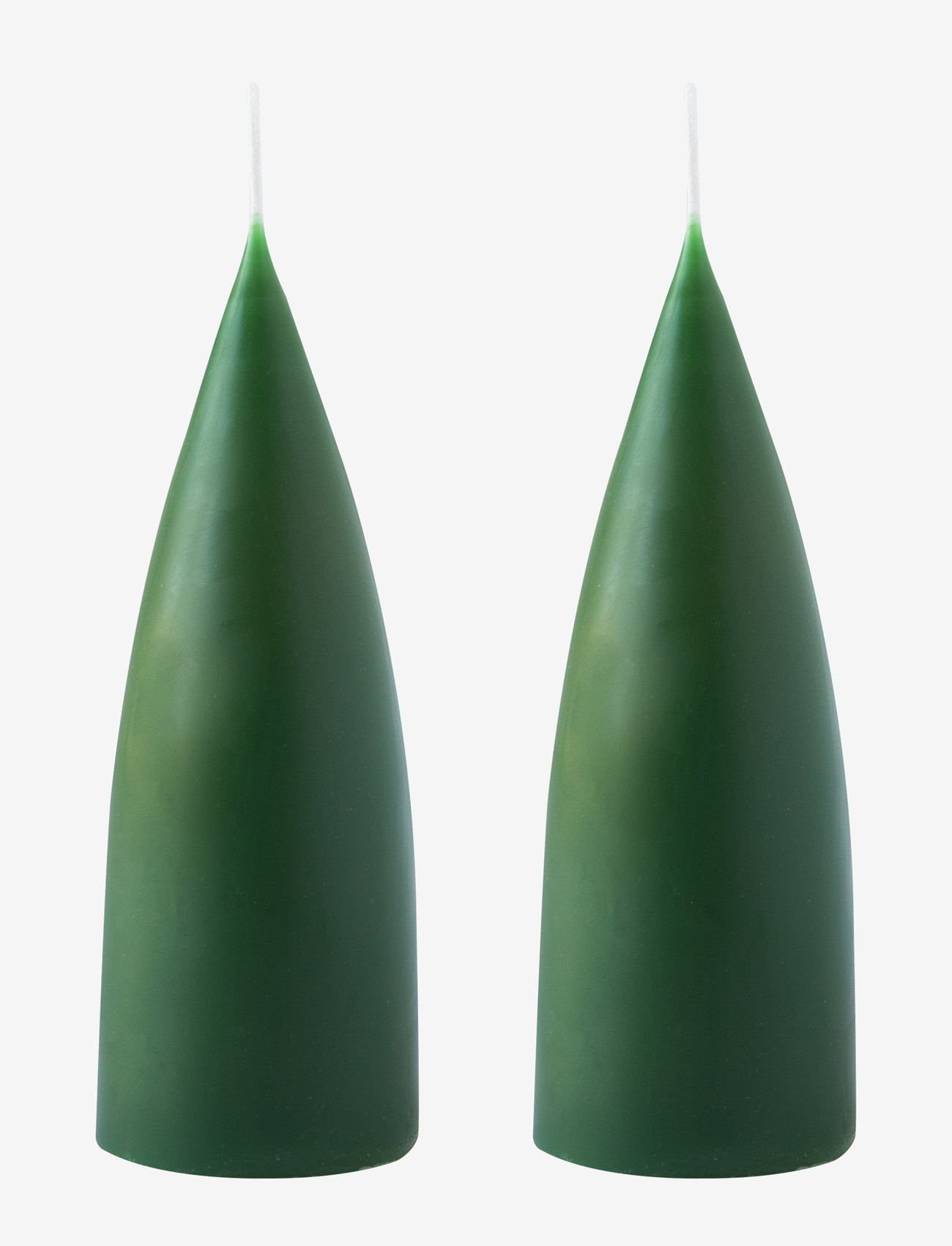 Kunstindustrien - Hand Dipped Cone-Shaped Candles, 2 pack - lowest prices - bottle green - 0